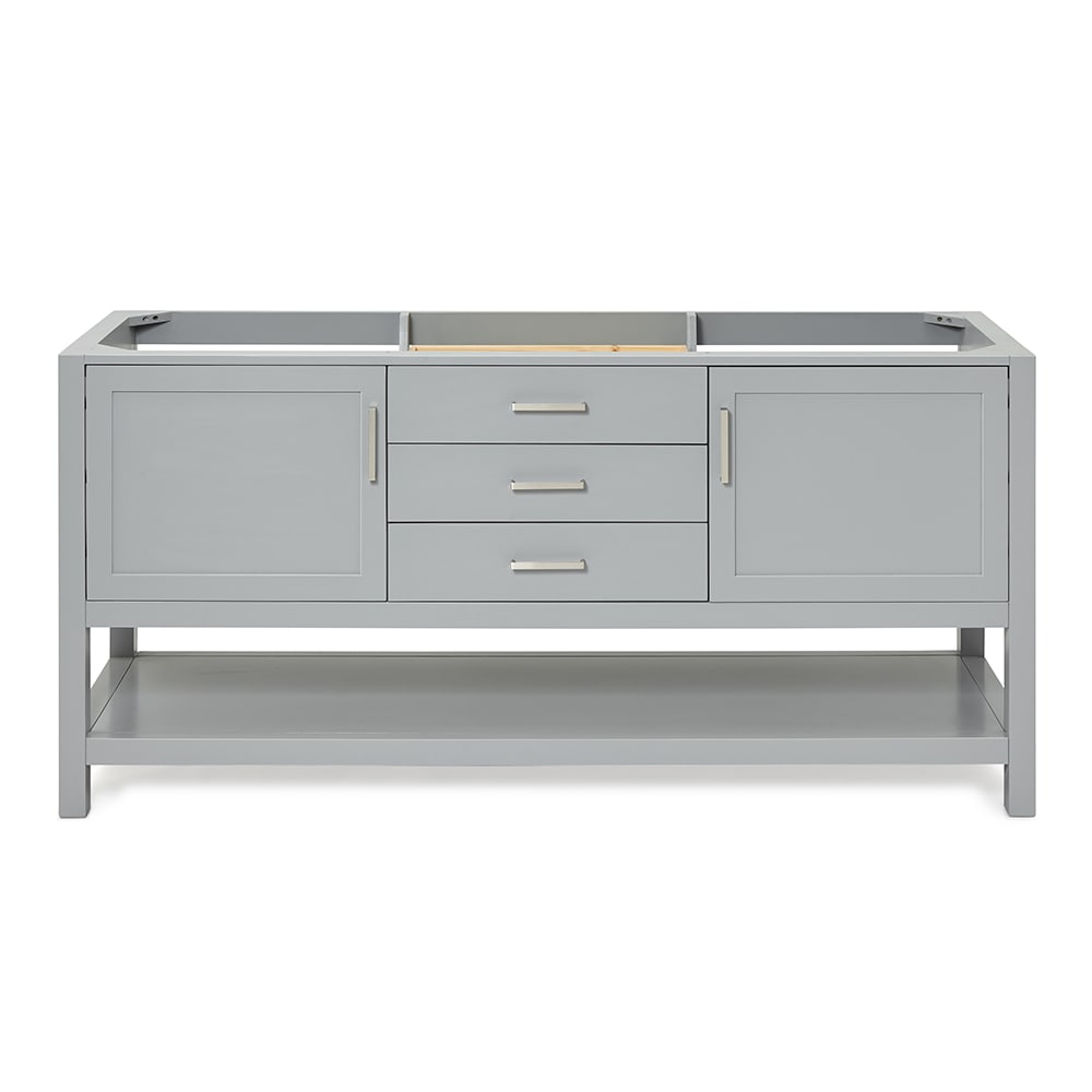 ARIEL R072D-BC-GRY Bayhill 72-in Gray Bathroom Vanity Base Cabinet without Top