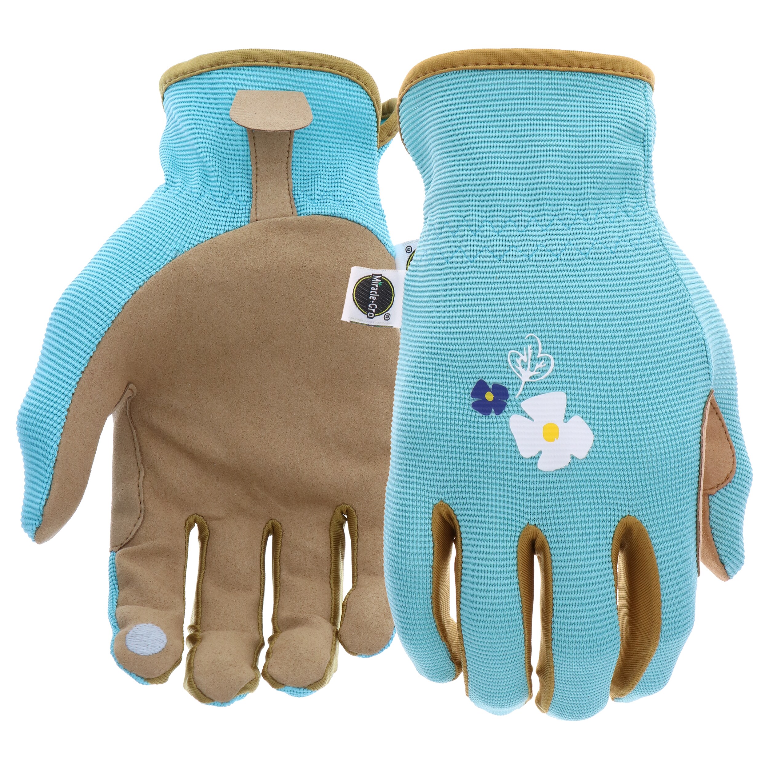 Miracle-gro Womens Large Blue Synthetic Leather Garden Gloves At Lowes.com