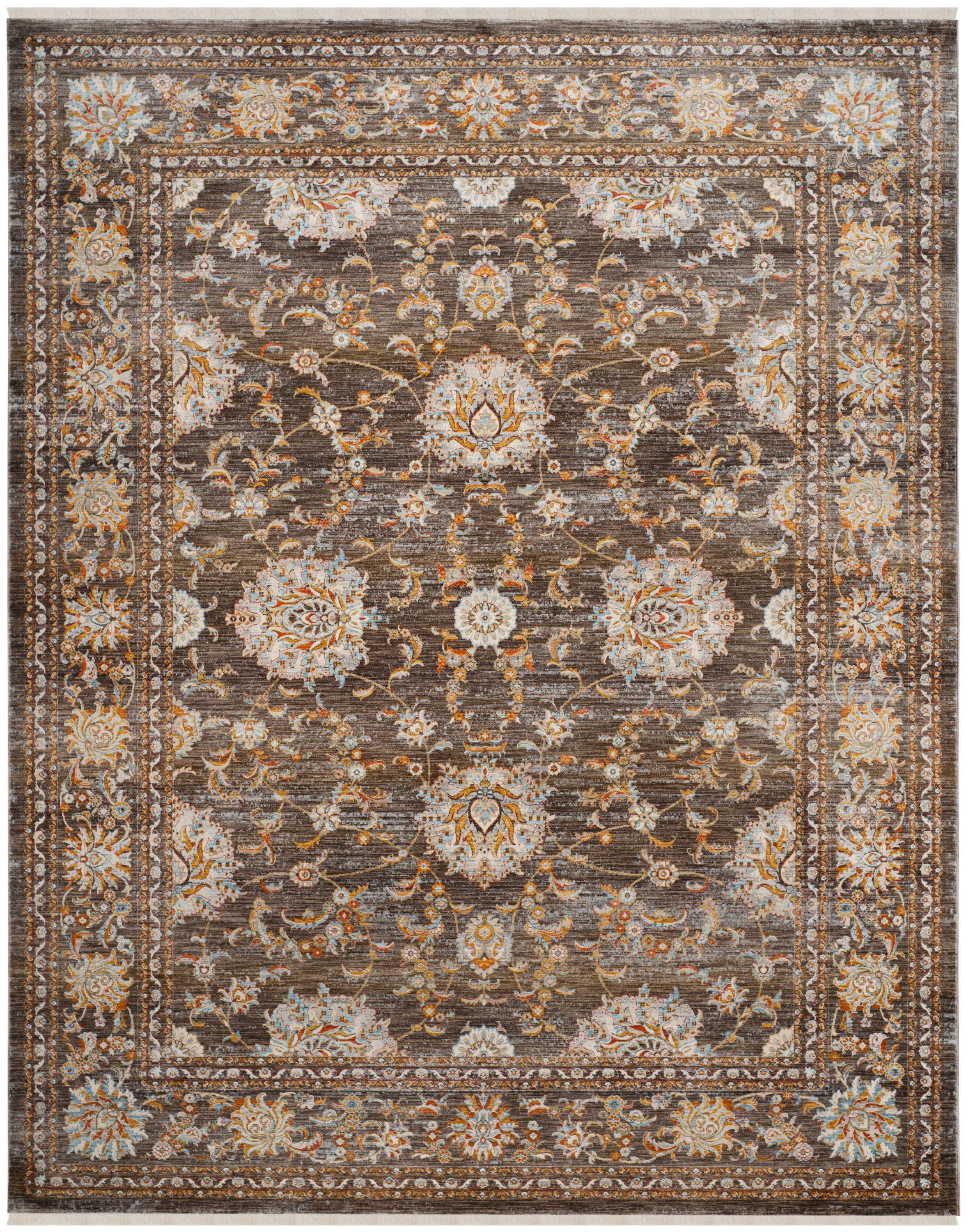 Safavieh VTP469D-6 Vintage Persian Bakrah 6 x 9 (ft) Loomed Polyester Brown/Multi Rectangular Indoor Distressed/Overdyed Vintage Area rug
