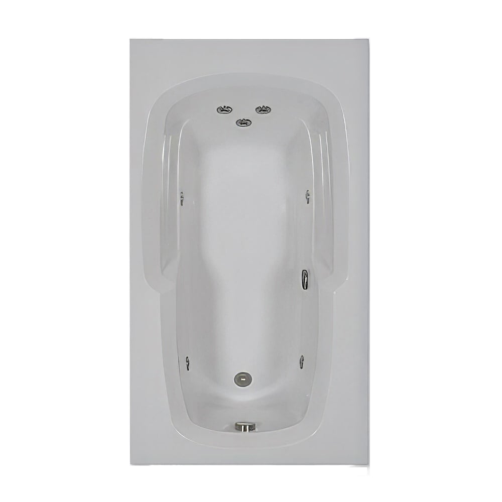 WaterTECH 6036LW BISCUIT Designer 60-in x 36-in Biscuit Acrylic Rectangular Drop-in Whirlpool Tub ( Reversible Drain )