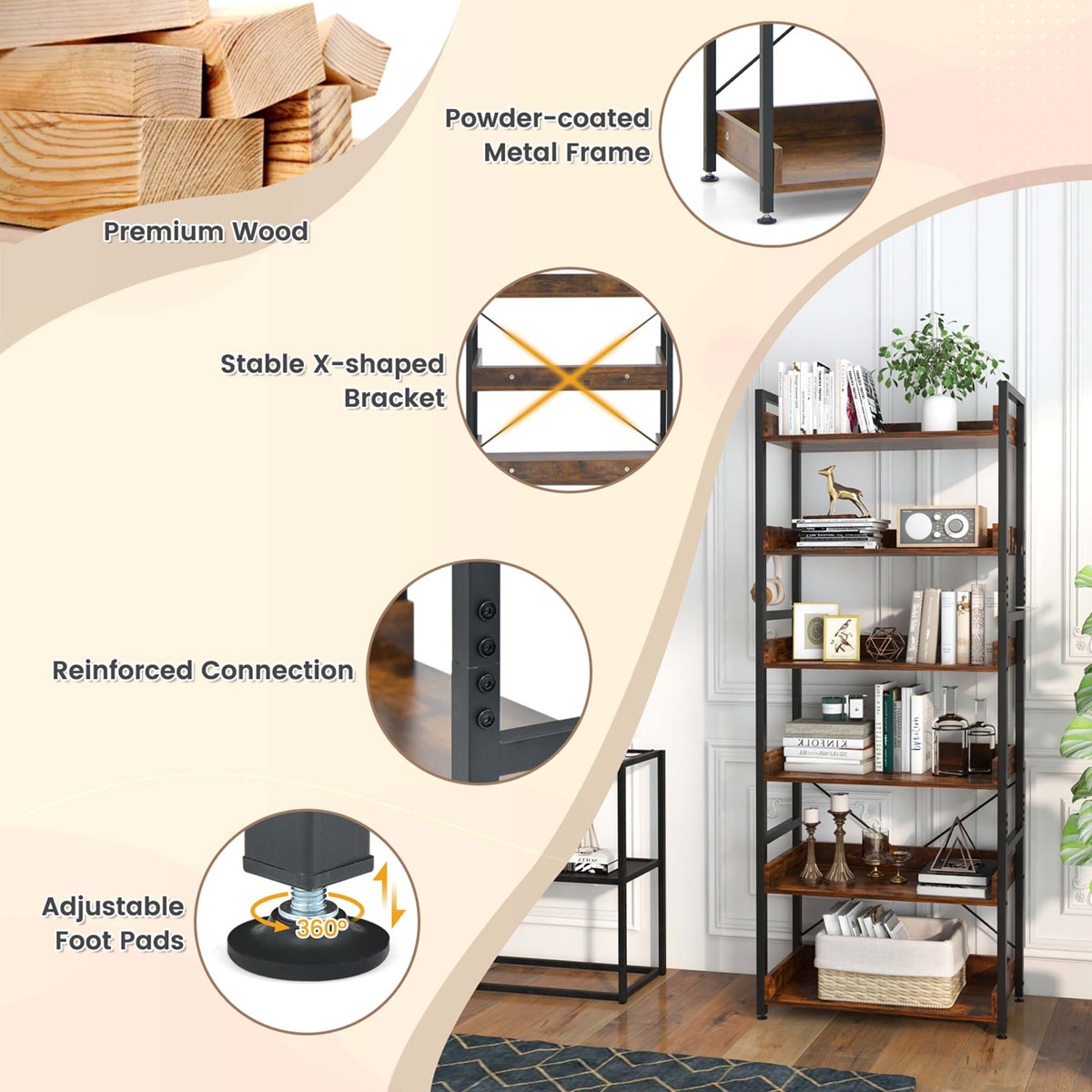 Costway JV10963CF bookcases - View #7