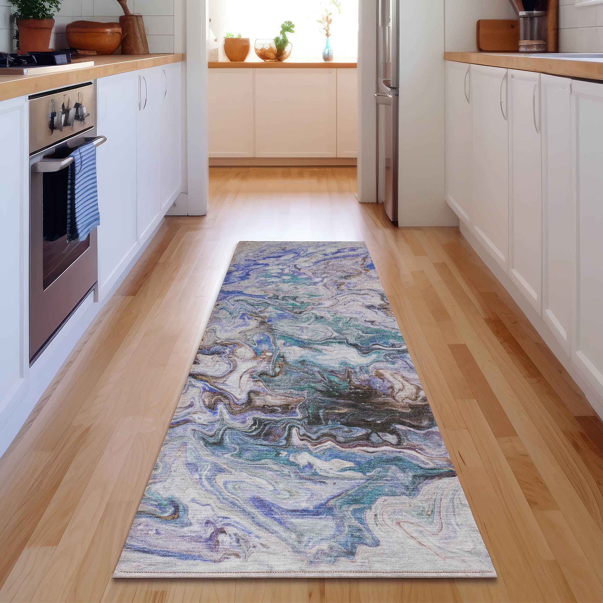 Addison Rugs AMF603BG2X8 Mayfield AMF603BG 2 x 7 (ft) Loomed Polyester Beige Rectangular Indoor Geometric Machine washable Area rug