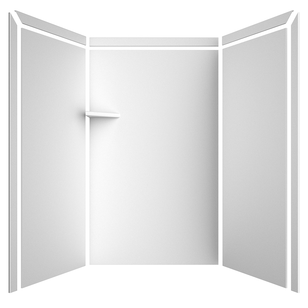 FlexStone Elegance 3 48-in x 36-in x 80-in 3-Piece Glue To Wall White  Alcove Shower Wall Surround