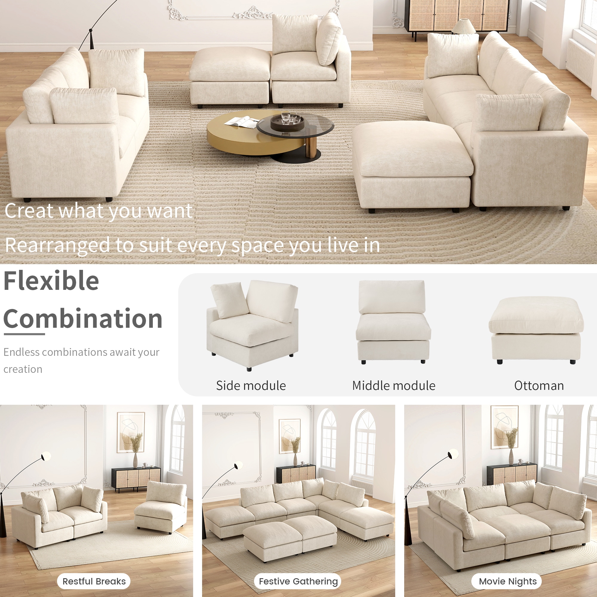 BuotiqHom DH-L2+1-142BE Sofas-Loveseats - View #7