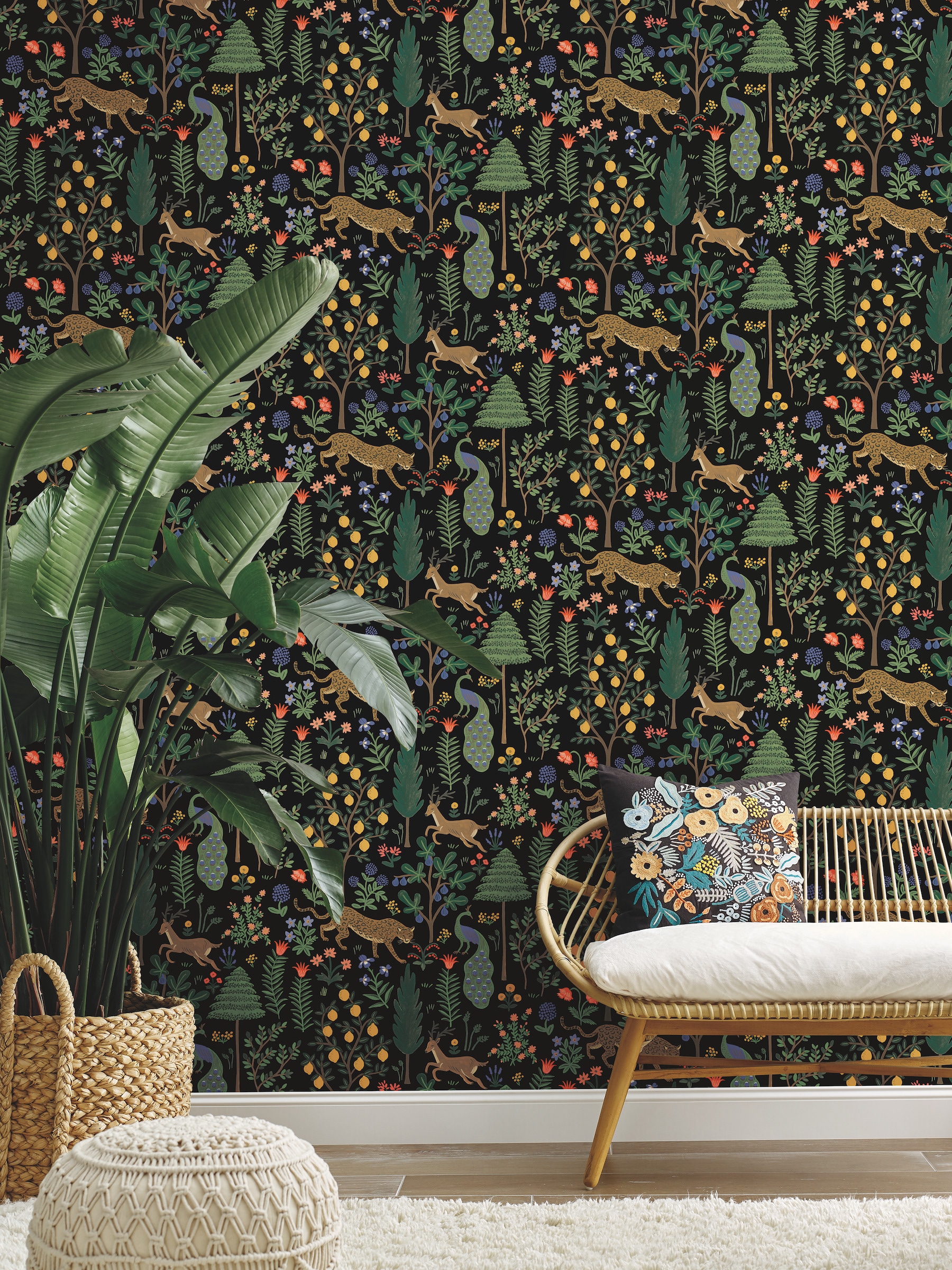 Black Self-Adhesive Removable Peel and Stick Wallpaper