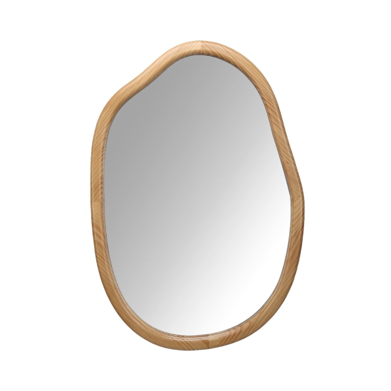 LIVACA - 32 inch x 22 inch Antique Natural MDF and Glass Irregular Wall Mirror Decorative with As...