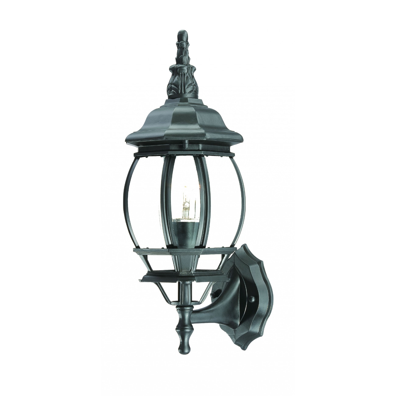HomeRoots 4000398572 1 -Light 17.5-in H Black Hardwired Outdoor Wall Light