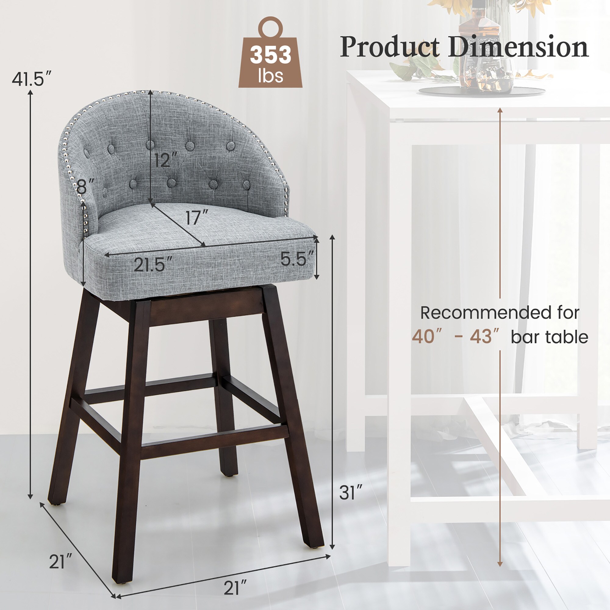 Costway SXL00012 stools - View #2