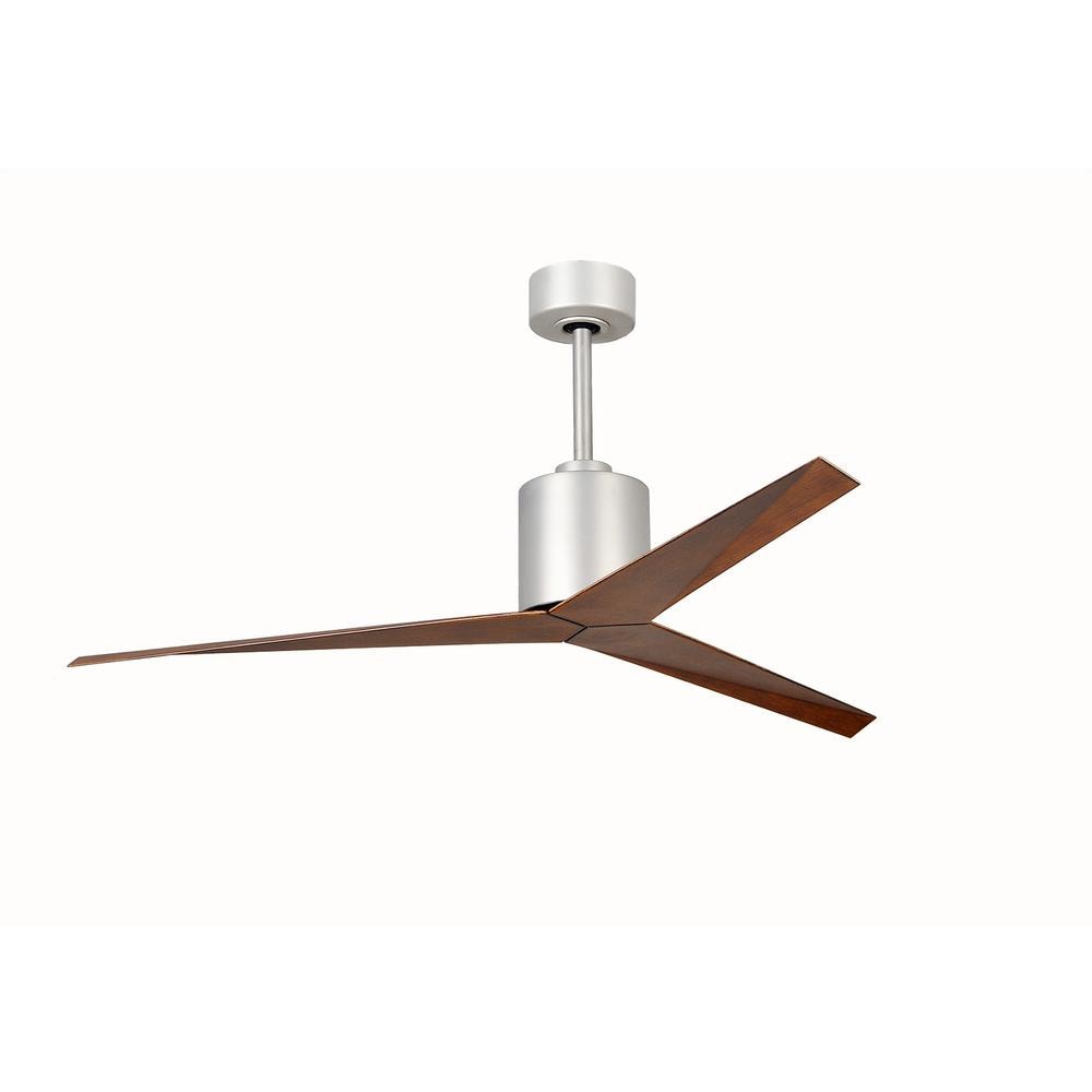 Matthews Fan Company EK-BN-WN Eliza 56-in Outdoor Brushed Nickel with Walnut Tone Blades Ceiling Fan Without Light - Remote Included ( 3 -Blade )