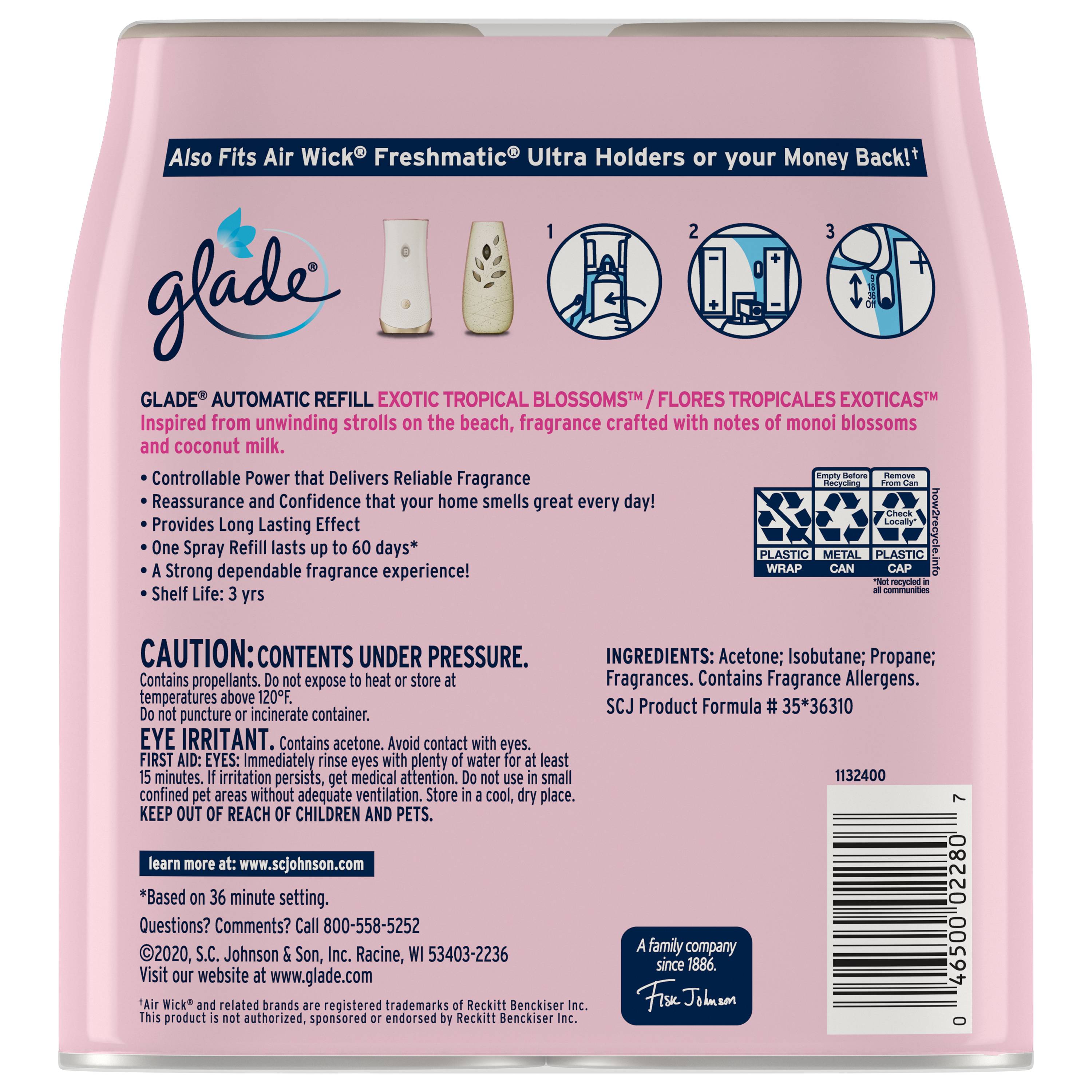 Glade 6.2-oz Exotic Tropical Blossoms Refill Air Freshener (2-Pack) in the  Air Fresheners department at