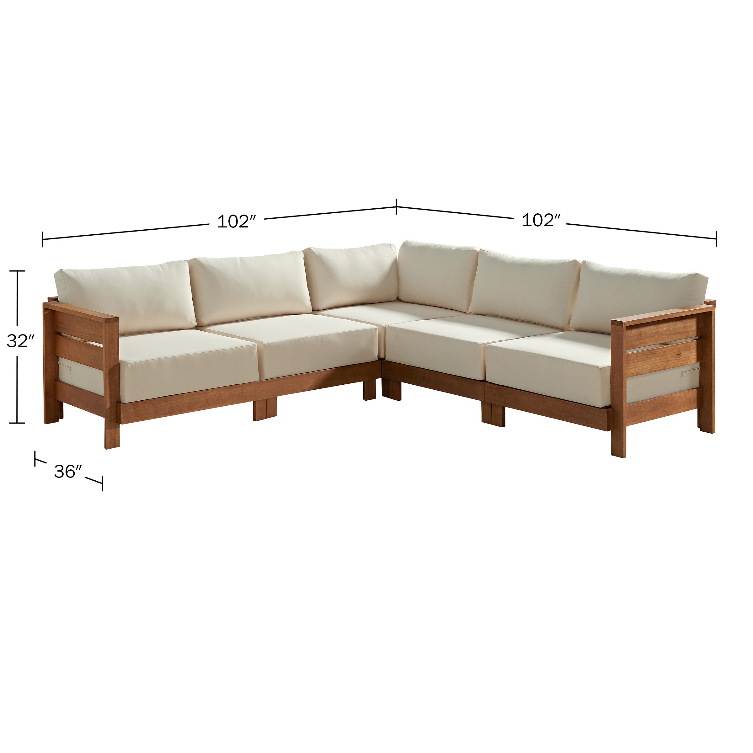 Alaterre Furniture 80-OUTD-WD-SECT Patio-Sofas-Daybeds - View #4