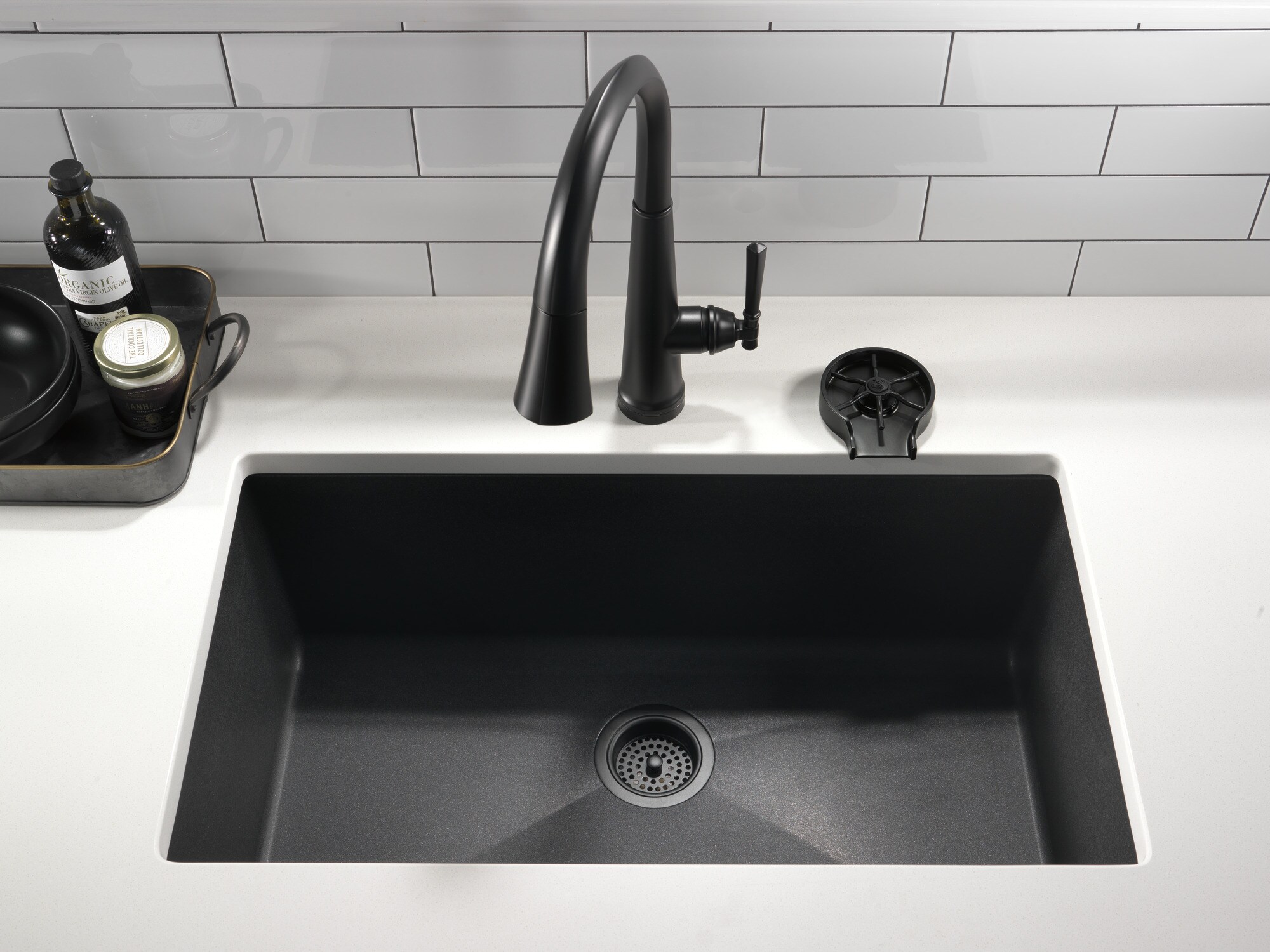 Delta Metal Matte Black Faucet Glass Rinser in the Faucet Sprayers  Hoses  department at