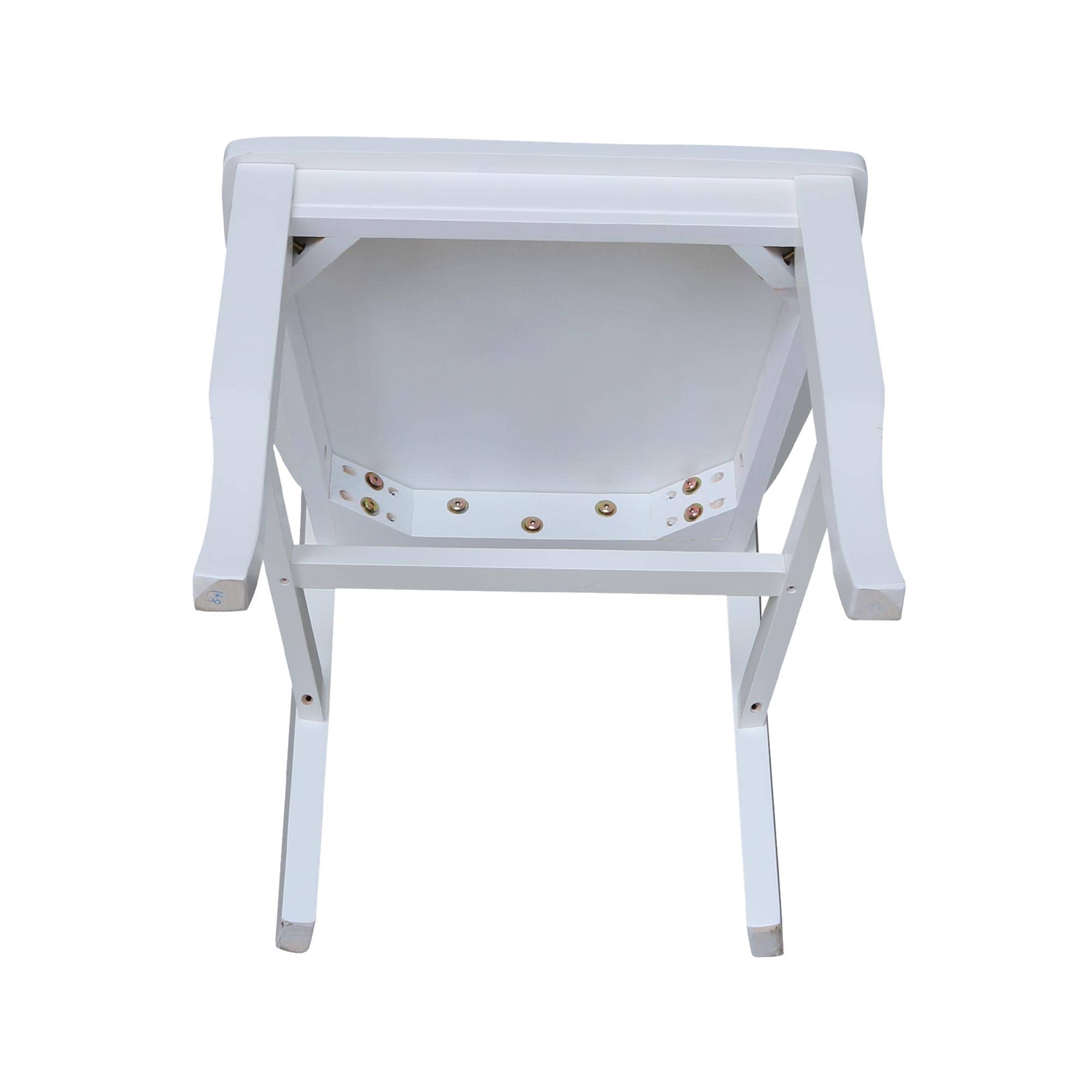 White High Cross Back Wood Side Chair Set