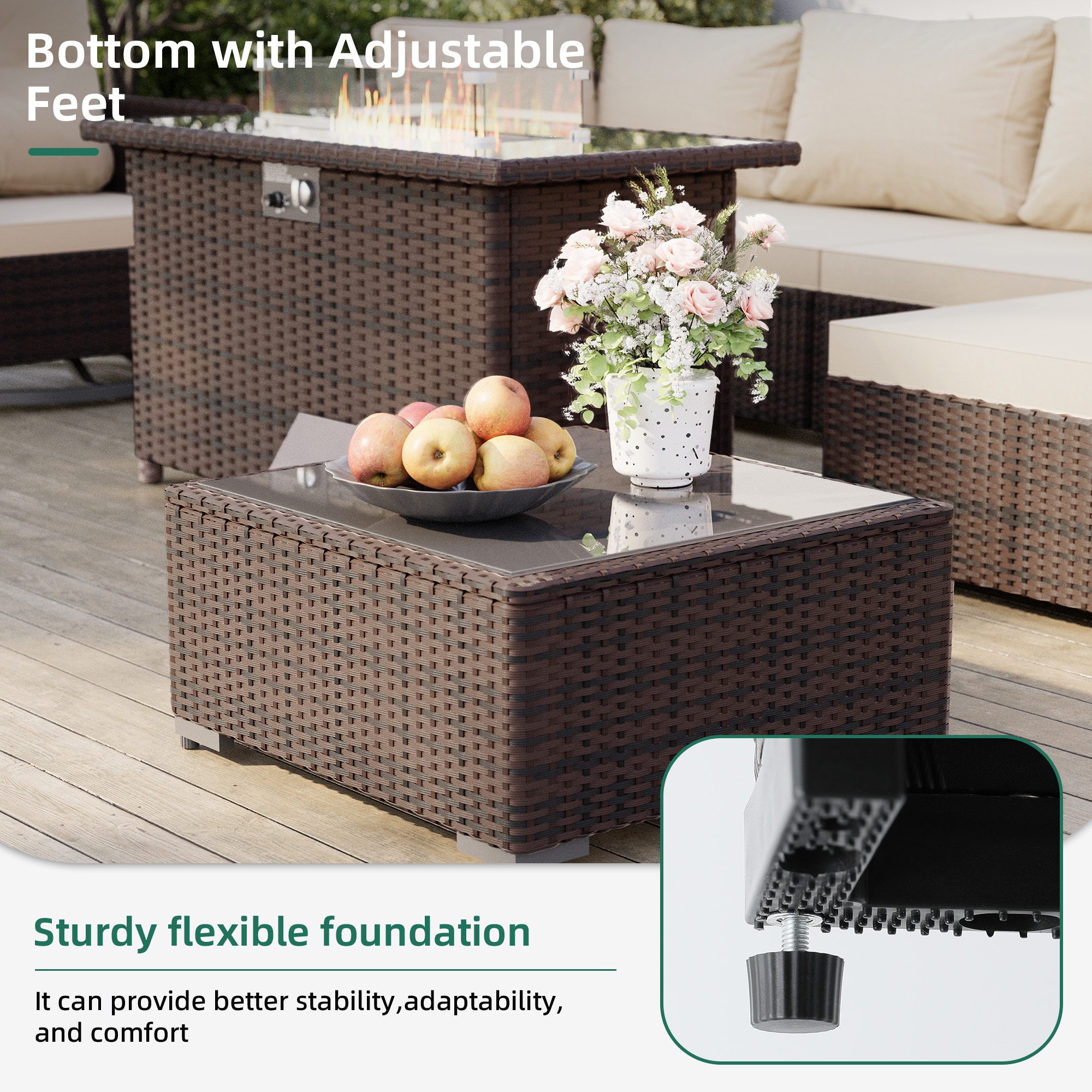 UPHA TBBR-ABC43Y11-BEIGE Patio-Conversation-Sets - View #6