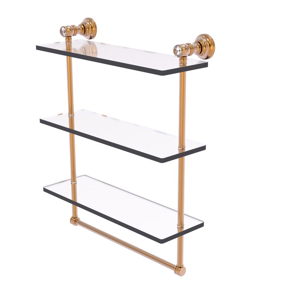 Allied Brass CC-5-16-TB-BBR Carolina Crystal Brushed Bronze 3 -Tier Wall mount Bathroom Shelf ( 16-in x 19.7-in x 5-in )