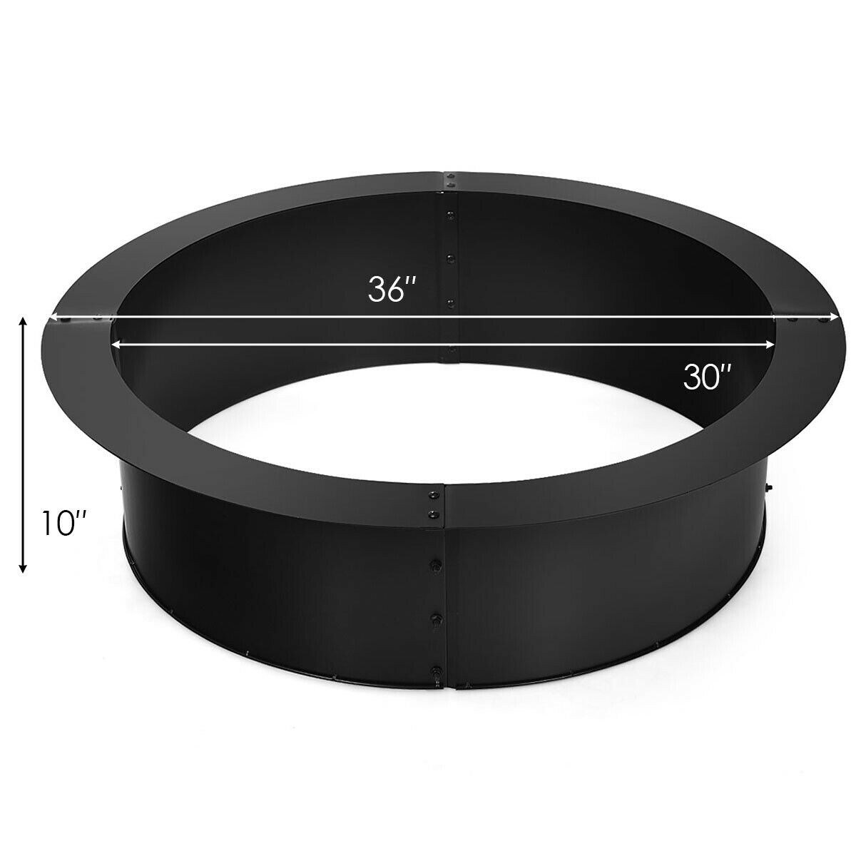 CASAINC 36 Inch Round Steel Fire Pit Ring Liner for Ground Outdoor ...