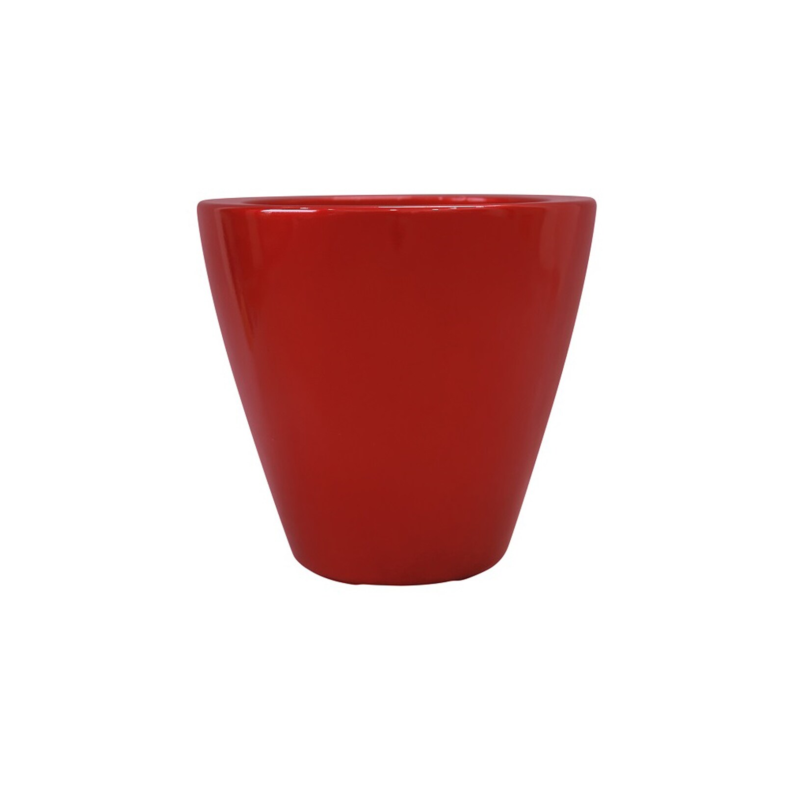 Siavonce XH44621 Round 9.0-in W Small Red Plastic Indoor/Outdoor Planter with Drainage Holes with Self Watering