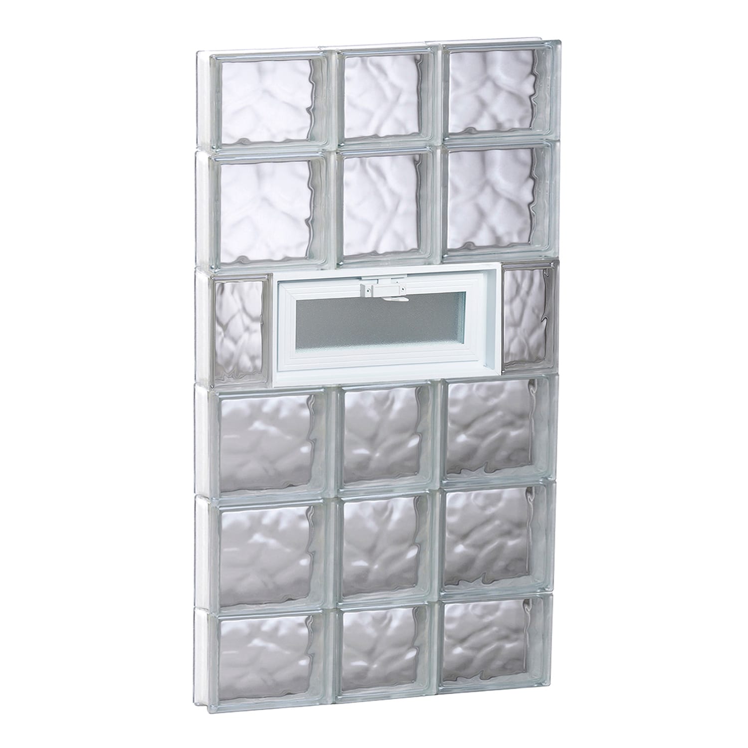 REDI2SET Wavy Glass 21-1/4-in x 42-1/2-in Frameless Replacement Vented Glass Block Window #V2244DC