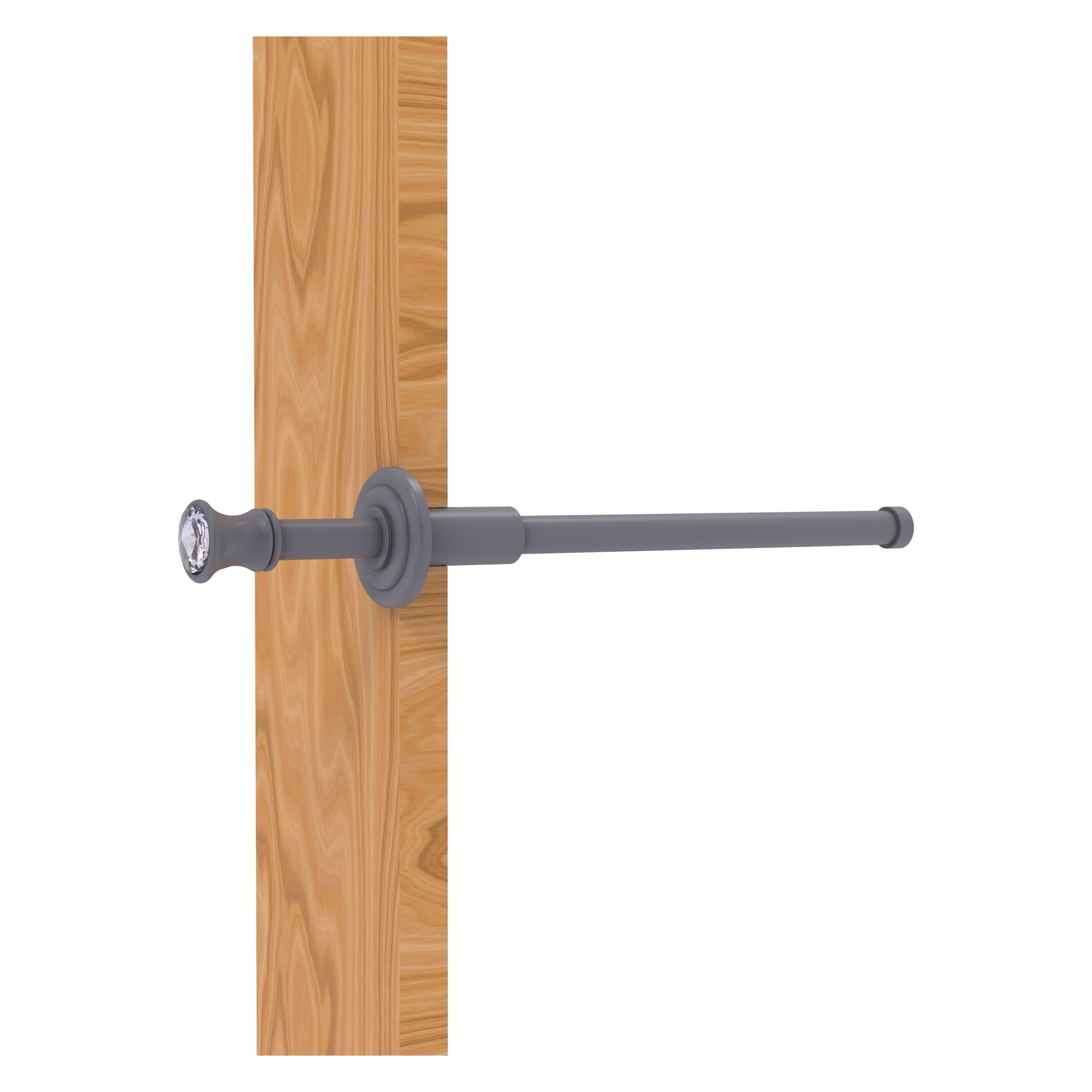 Allied Brass CC-23-GYM Carolina Crystal Matte Gray Single -Hook Wall mount Towel Hook