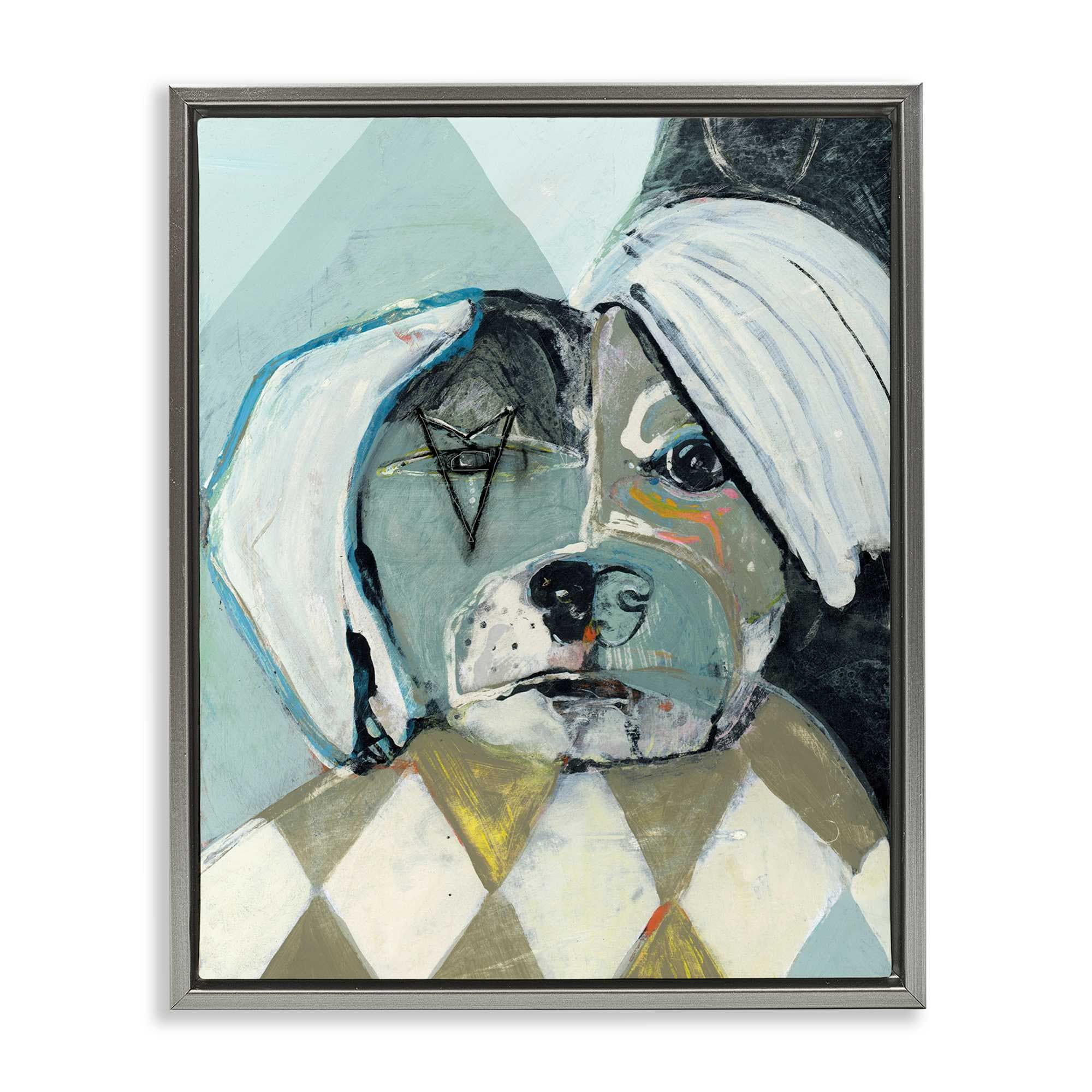 Stupell Industries BS-630-FFL-16X20 Abstract Dog Face Portrait Floating Frame design by Stacy Milrany
