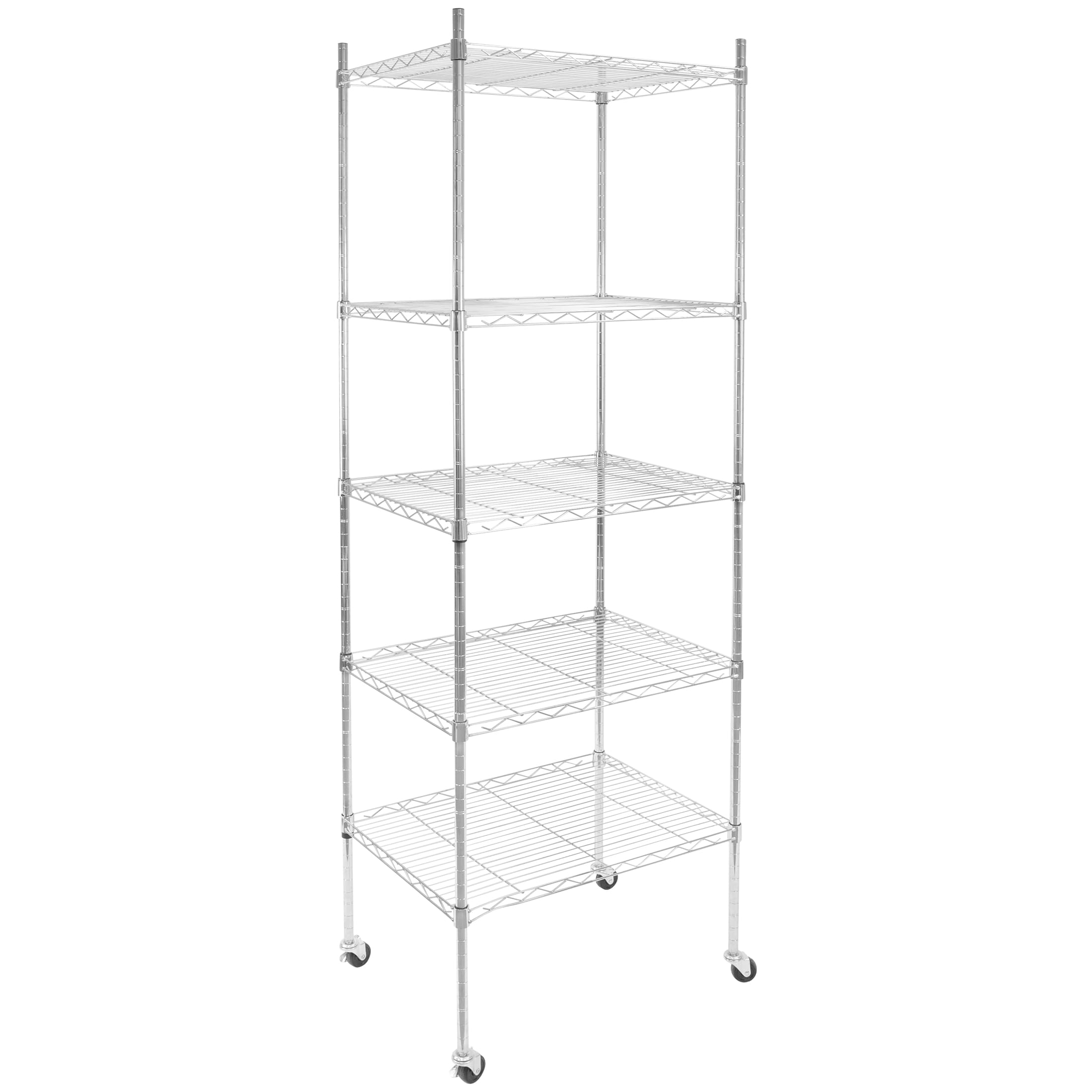 Mount-It! MI-7862 440-lbs. Capacity 4 -Wheel Silver Steel Heavy duty platform truck