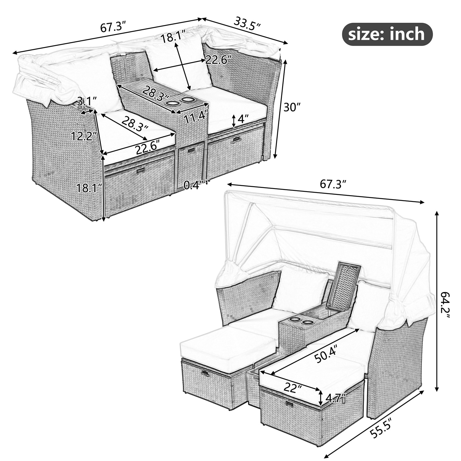Bybafun YA3700473 Patio-Sofas-Daybeds - View #4