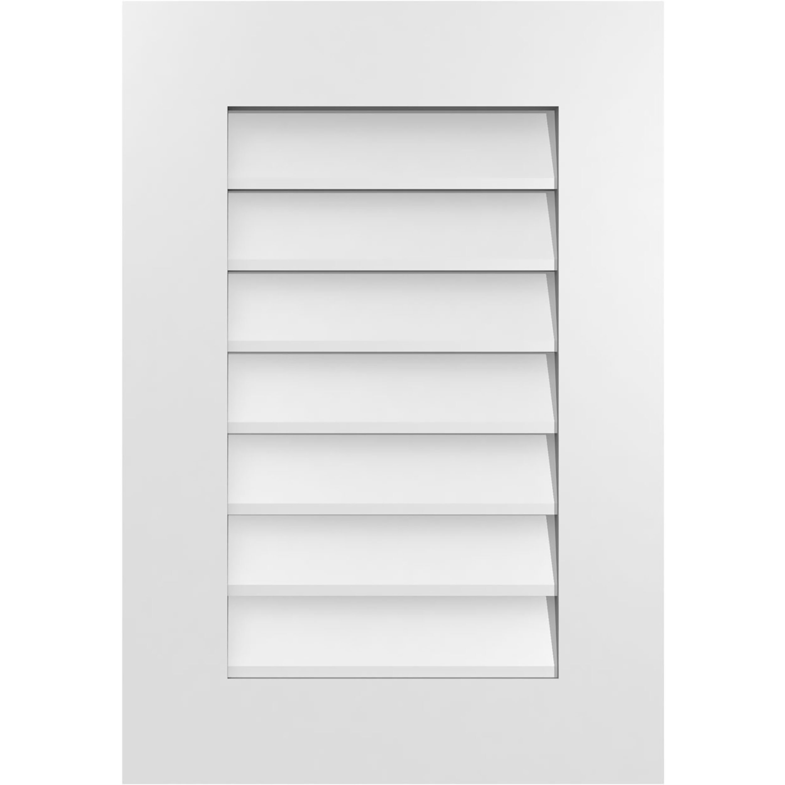 Ekena Millwork GVPVE18X2601SN 18-Inches x 26-Inches Off-white Rectangle PVC Gable Louver Vent
