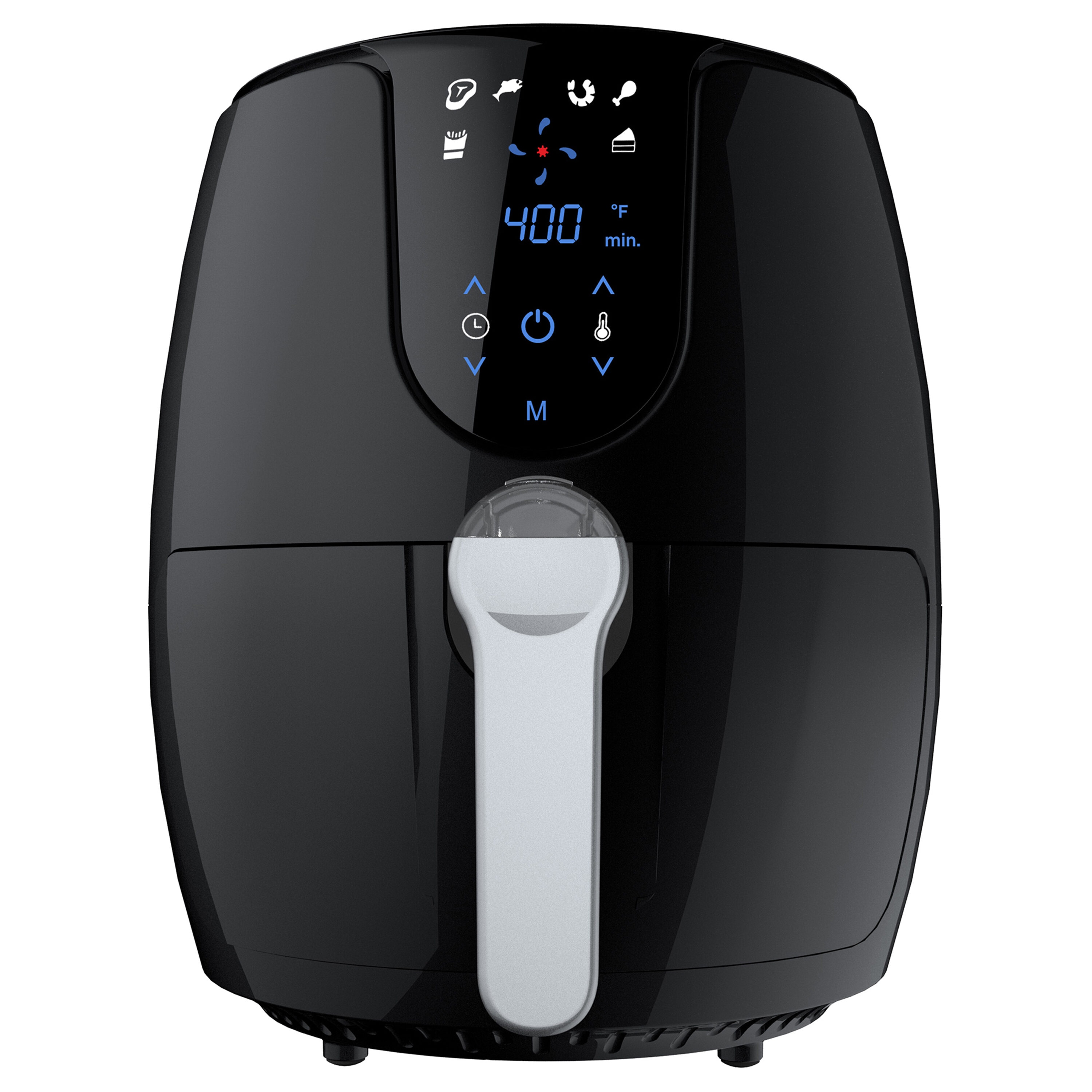 West Bend Black Air Fryer with Touch Control, Dishwasher Safe Basket, 6  Preset Settings, Cyclonic Crisping Technology, 1200W in the Air Fryers  department at