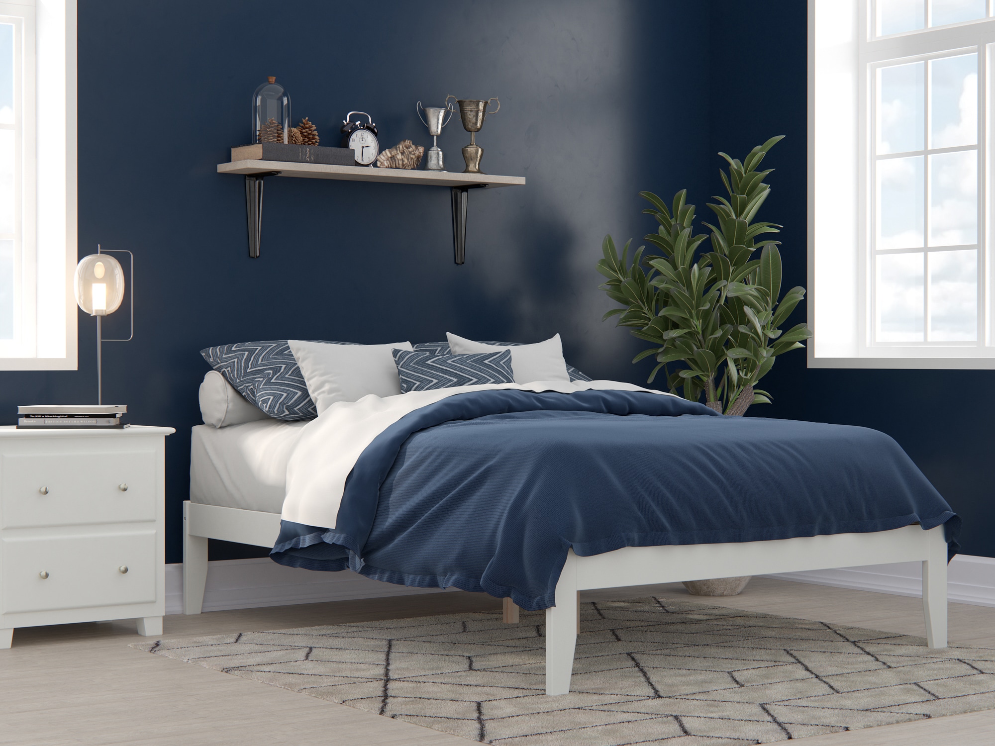 AFI Furnishings AG8010032 Colorado White Full Wood Platform Bed
