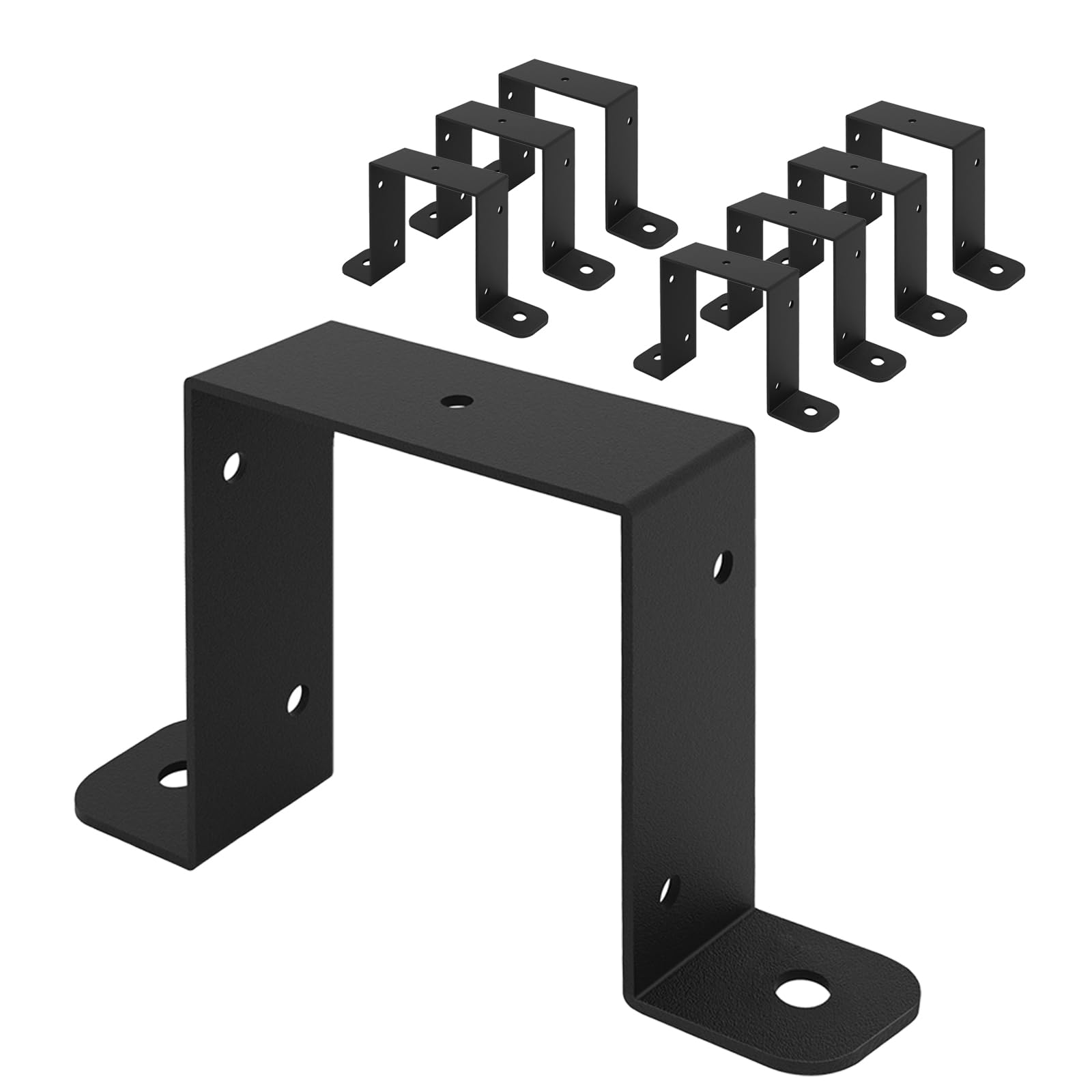 CYIKE  Black Strap Post Ties Brackets for 4x4 Posts Square Tube Strap Clamps Deck Fence Post Tie Gazebo Mounting Bracket 8 Pieces
