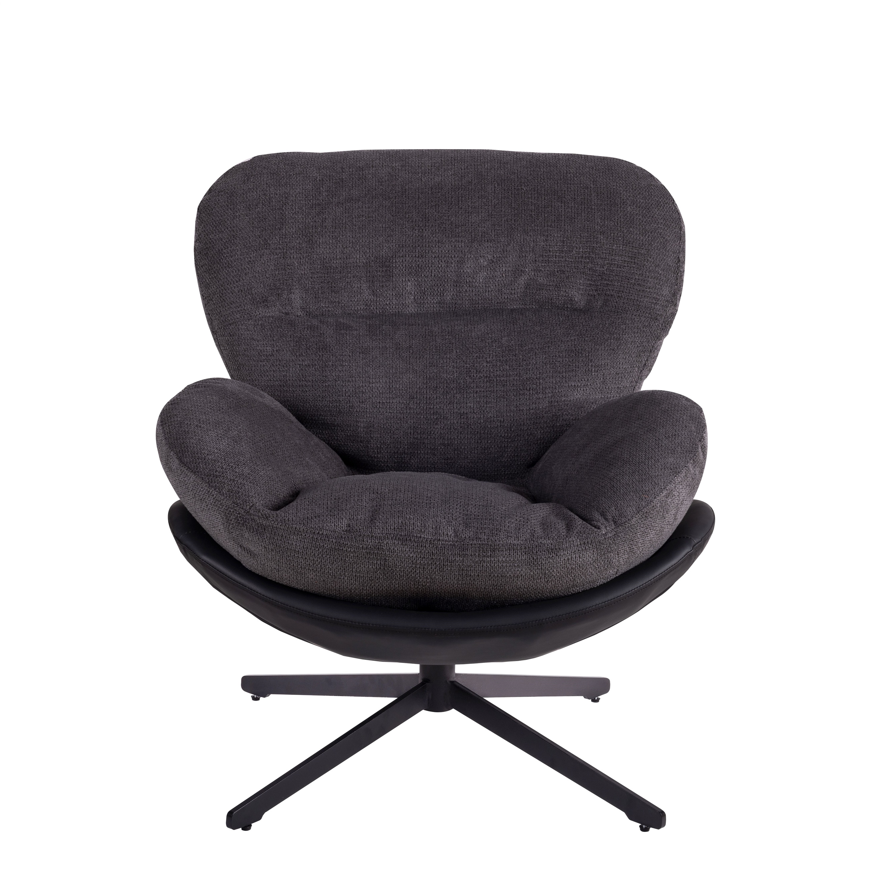 Best Selling Home Decor 320853 Modern Dark Gray Faux leather Swivel Accent Chair