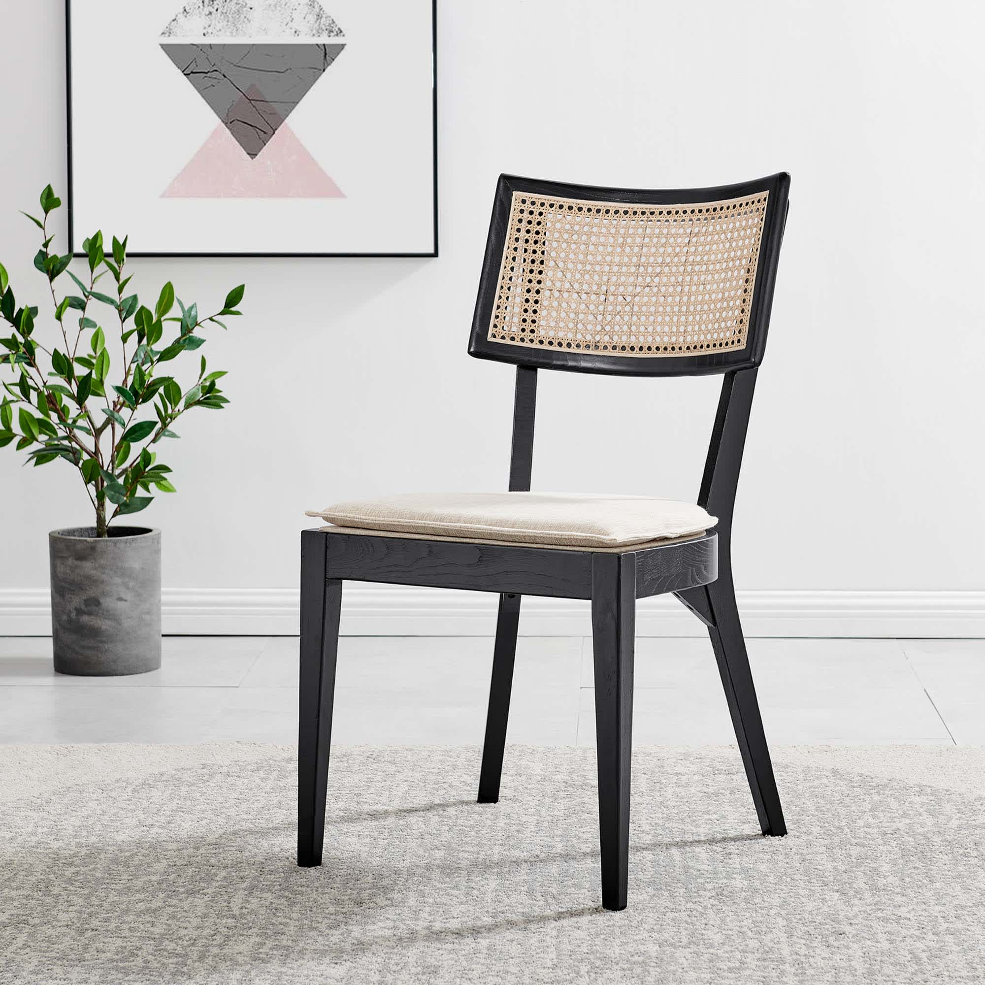 Modway EEI-4648-BLK-BEI Dining-Chairs - View #2