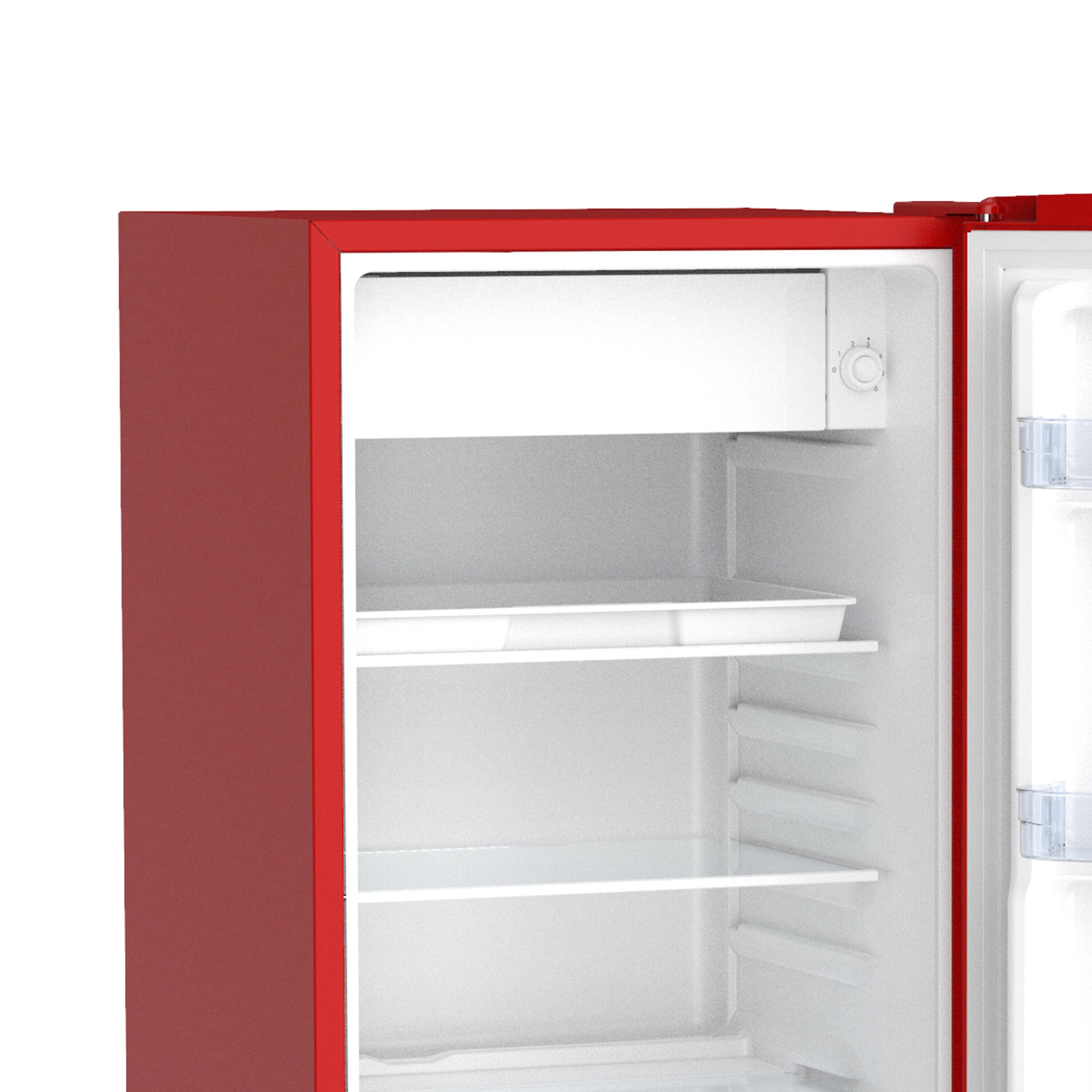 Retro Red Compact Mini Refrigerator with Glass Shelves, 3.1 Cu. Ft.