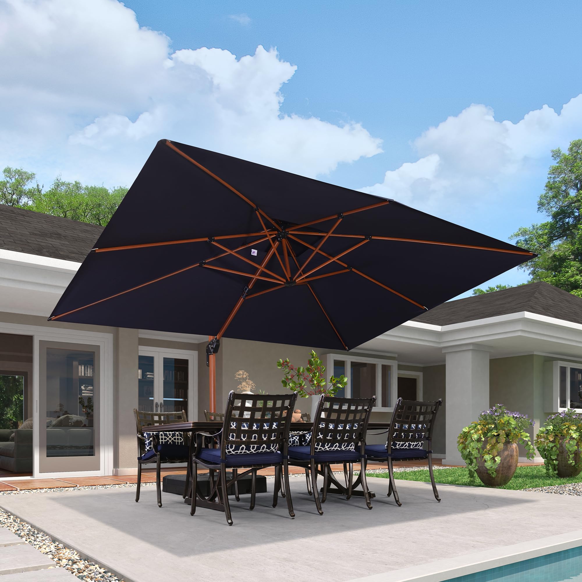 Purple leaf cantilever umbrella on sale