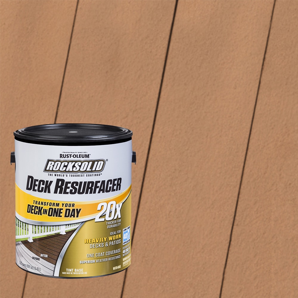 Rust-Oleum 319370T RockSolid 20X Deck Resurfacer Pre-Tinted Cedar Solid Exterior Wood Stain and Sealer in One ( 1-gallon )