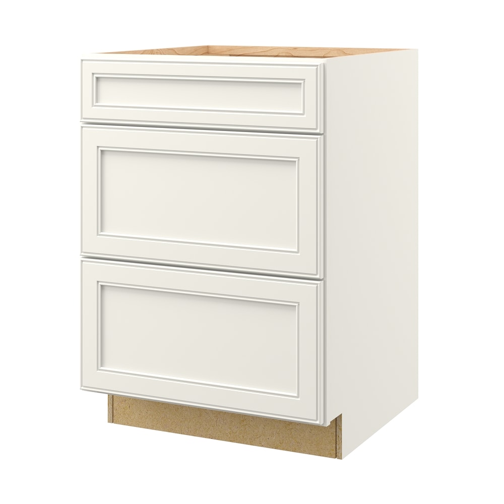 allen + roth 21240MK McKeller 24-in W x 34.5-in H x 24-in D Linen 3 -Drawers Drawer Base Fully assembled Cabinet (Flat Panel Square)