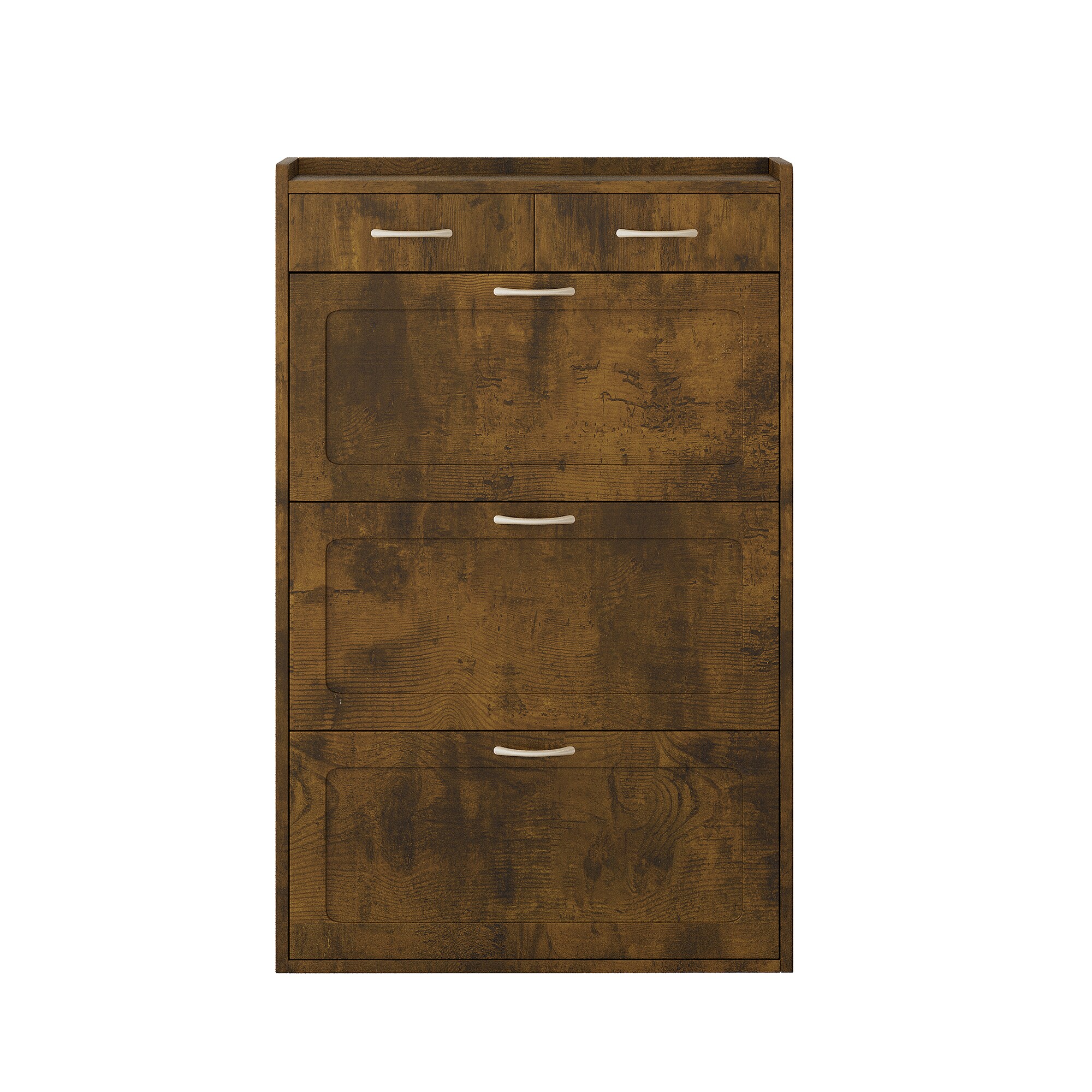 Bybafun YD2700105 49.2-in H 3 Tier 14 pair Brown MDF Shoe cabinet