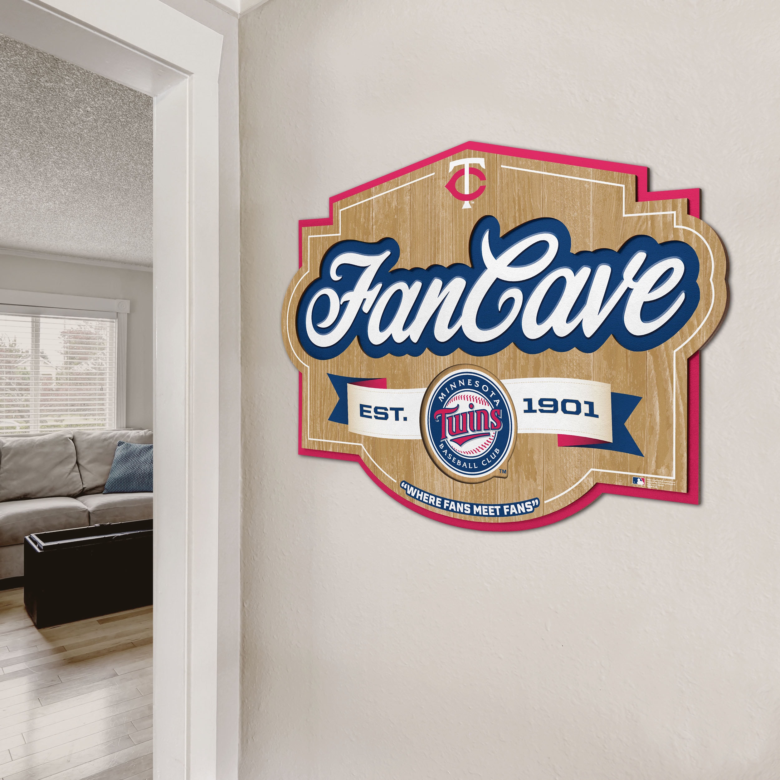  MLB Minnesota Twins Team Color and Logo Door Banner