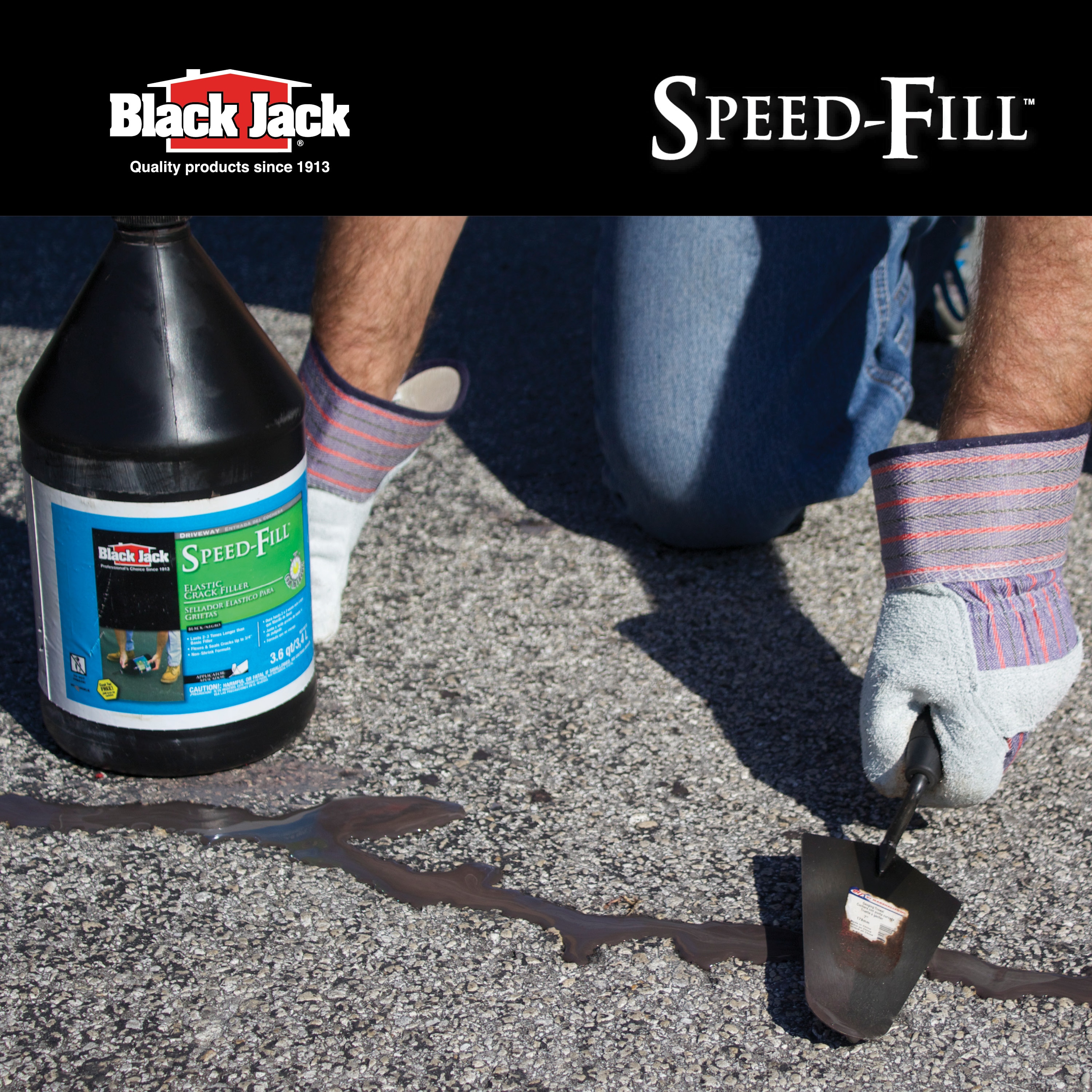 Black Jack Speed Fill 36 Quart Asphalt Crack Filler In The Asphalt