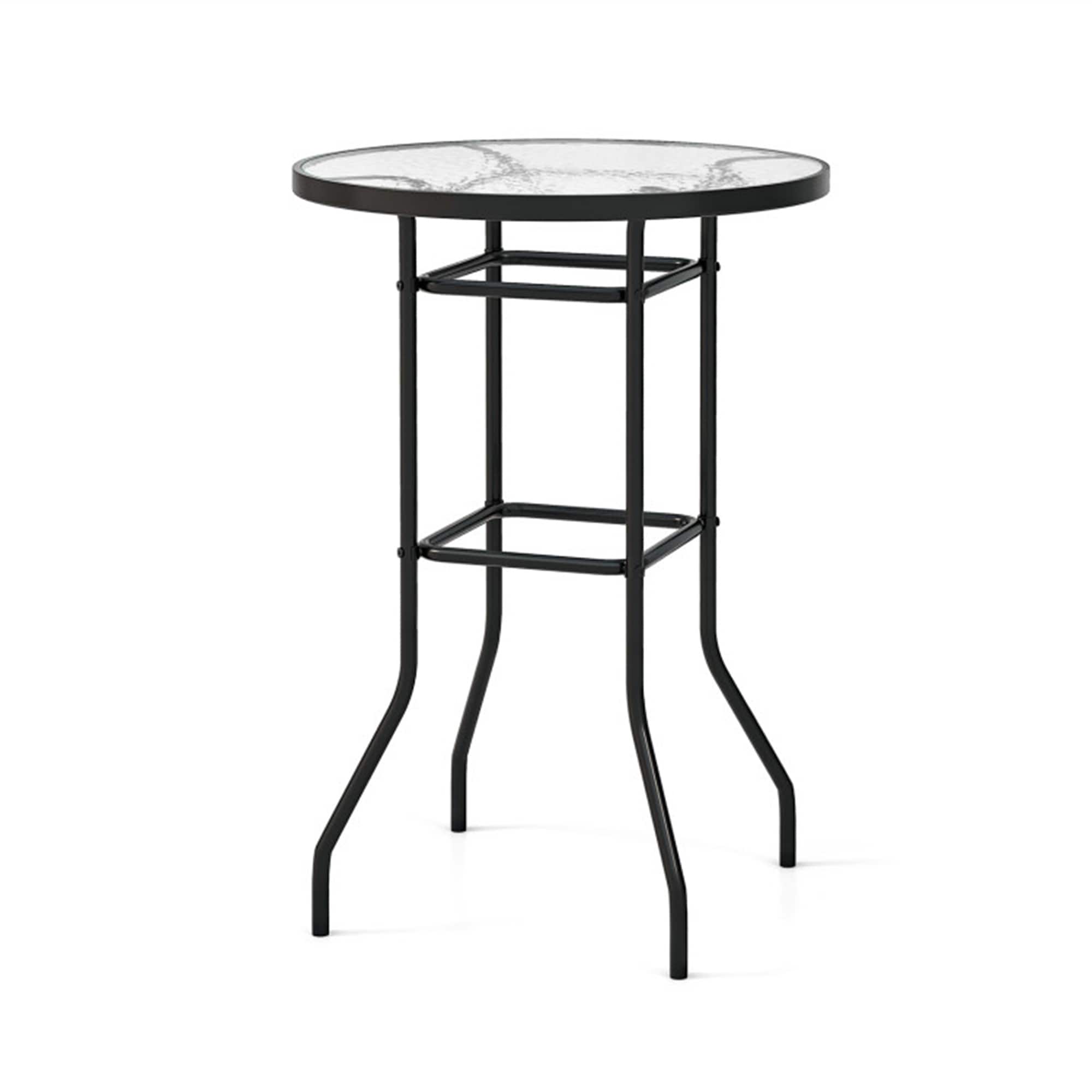 BABOOM BOM-4000-CO Patio Bar Table Round Outdoor Bar height Table 27-in W x 27-in L