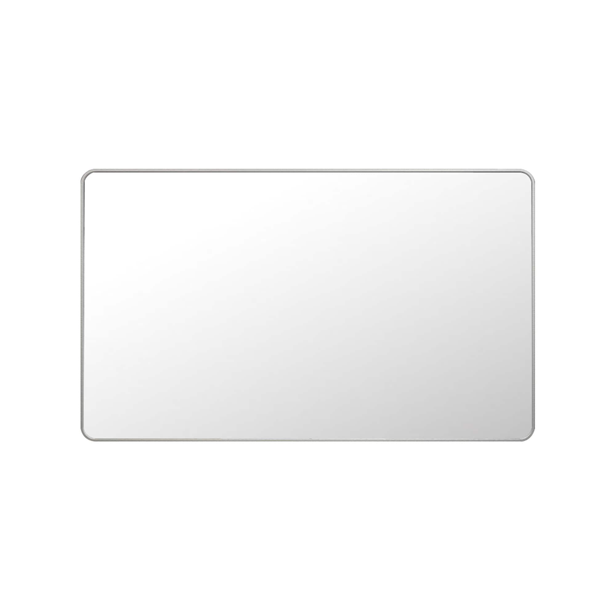 Bybafun YE1800009 60-in x 36-in Framed Rectangle Bathroom Vanity Mirror ( Brushed Nickel )