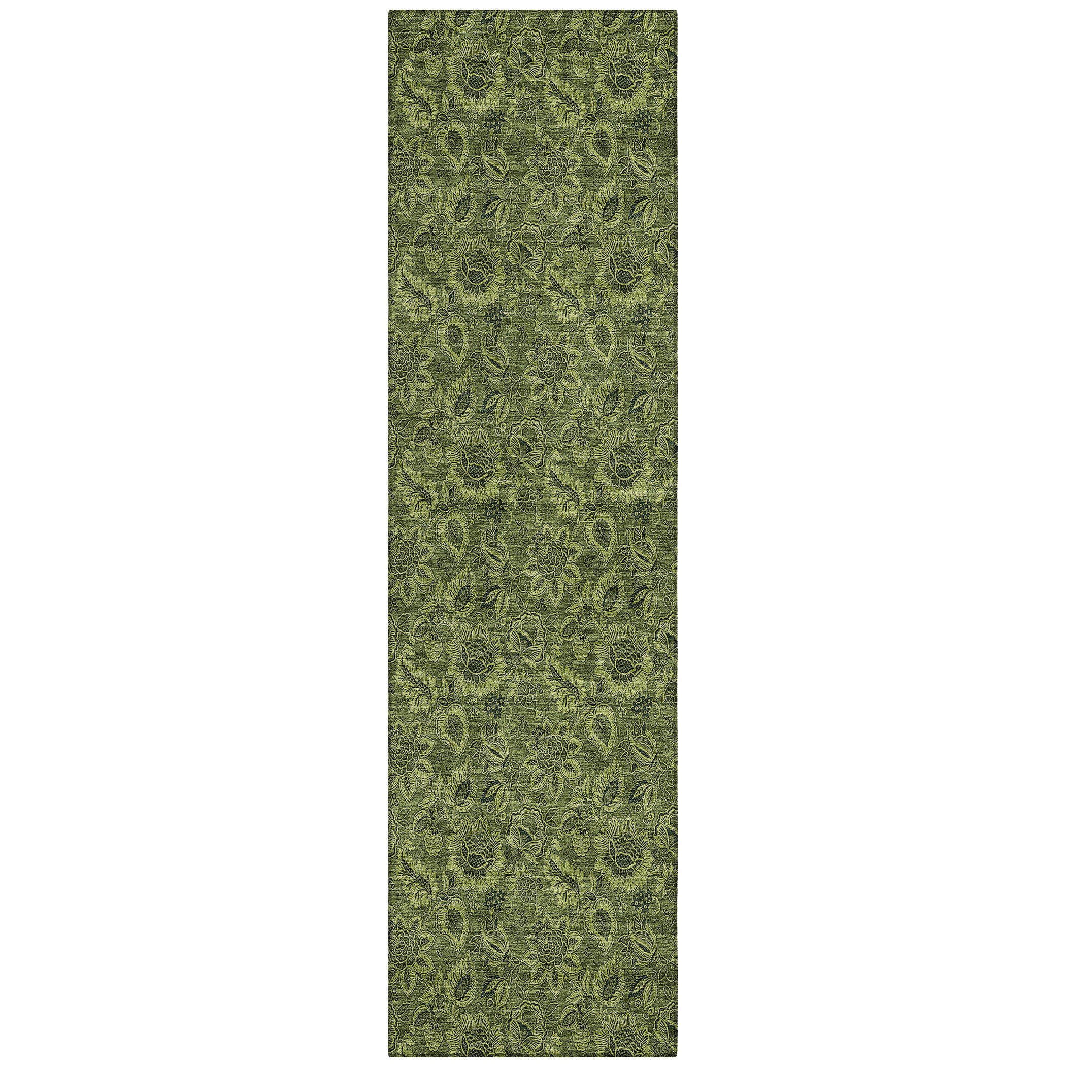 Addison Rugs ACN661OL2X8 Chantille ACN661OL 2 x 7 (ft) Polyester Olive Rectangular Indoor/Outdoor Geometric Machine washable Area rug