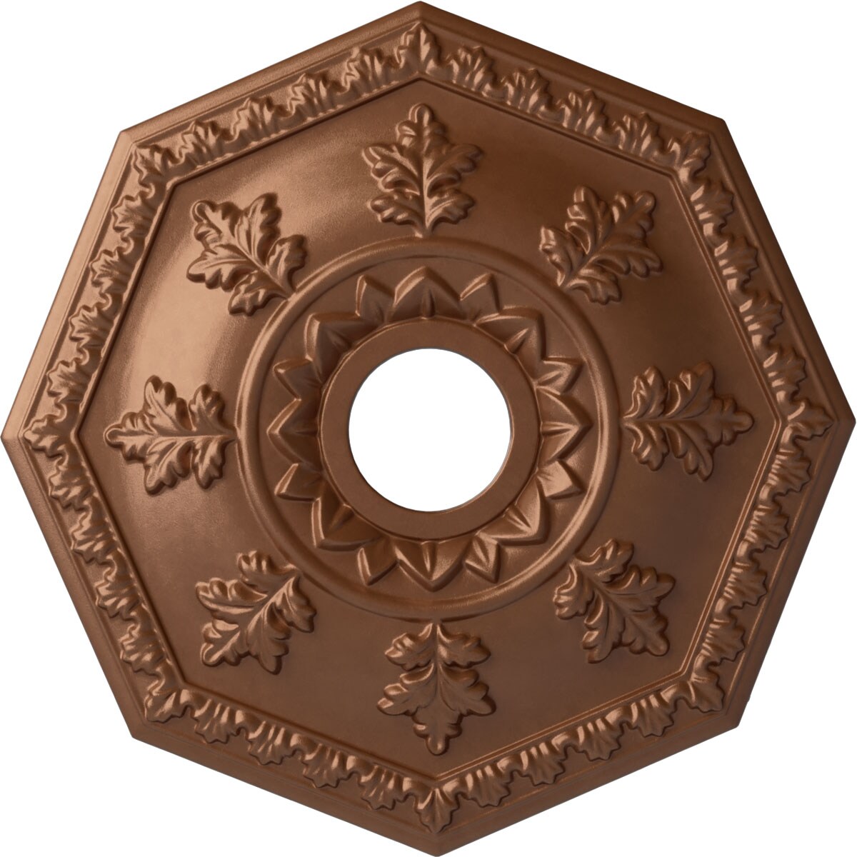 Ekena Millwork CM18NTPOS Nottingham 18-in W x 18-in L Painted Polished Copper Polyurethane Whole Ceiling Medallion