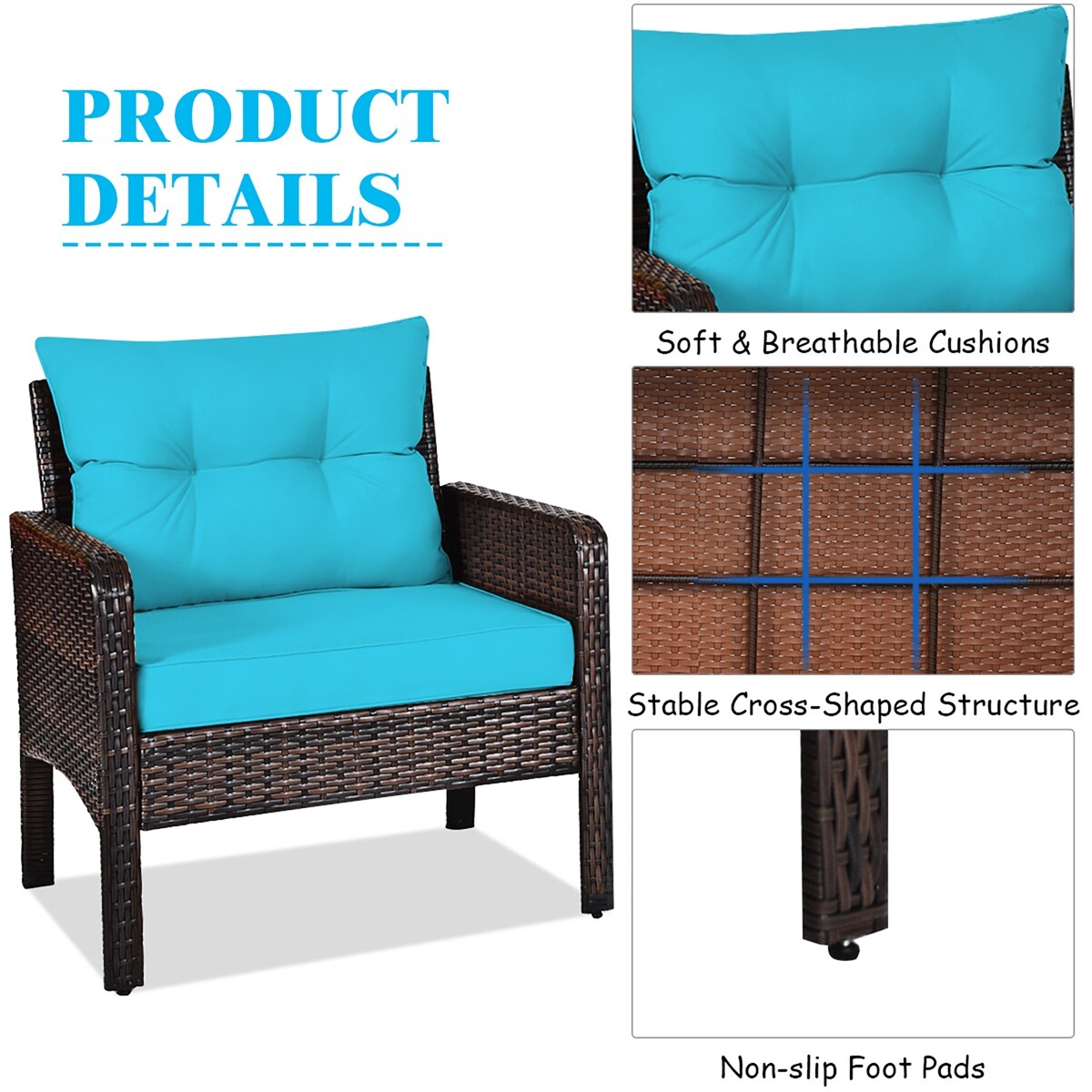 Costway HW63760TU Patio-Conversation-Sets - View #4