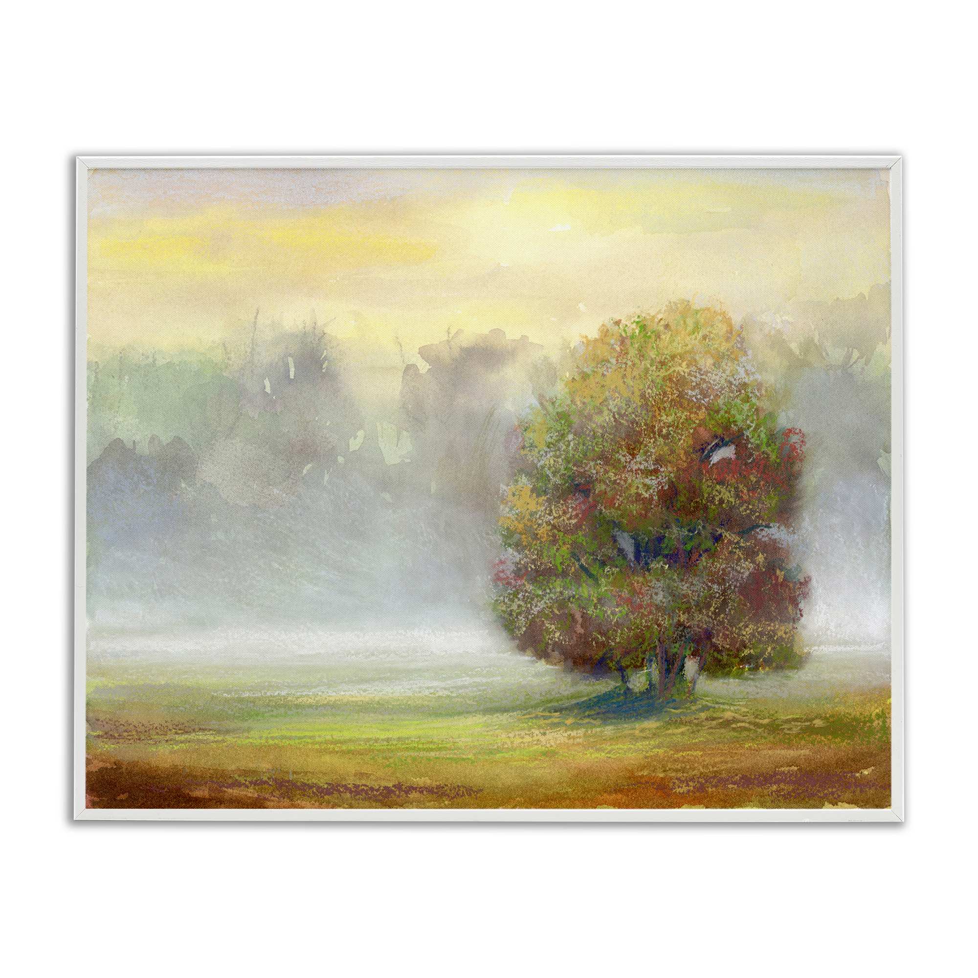 Stupell Industries BS-102-WFR-24X30 Dry Brush Tree in Nature White Framed Giclee Art By Ashley Davis 30 x 24