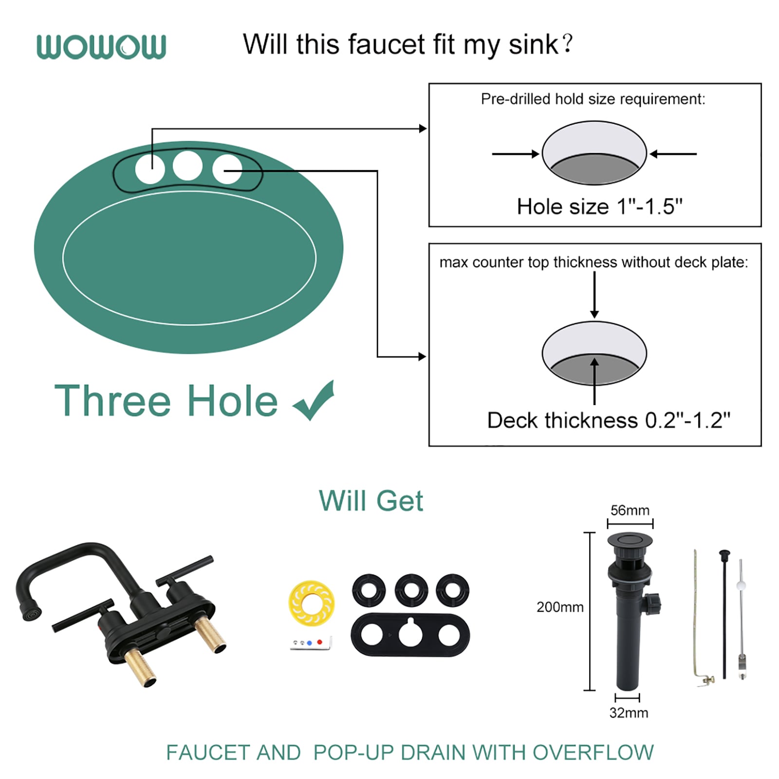 WOWOW 2321400B-LW Lavatory-Faucets - View #5