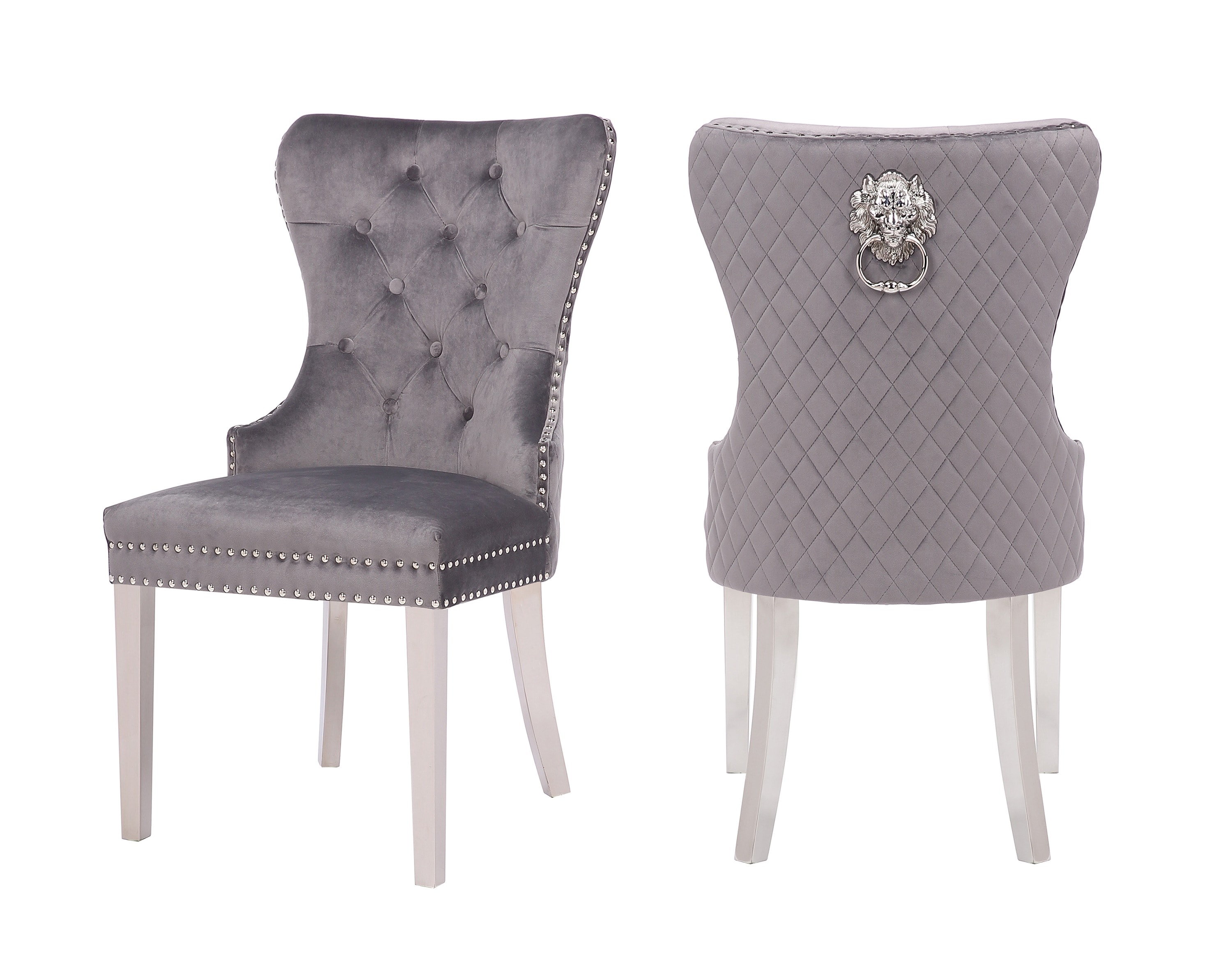 Grey crushed discount velvet dining chairs