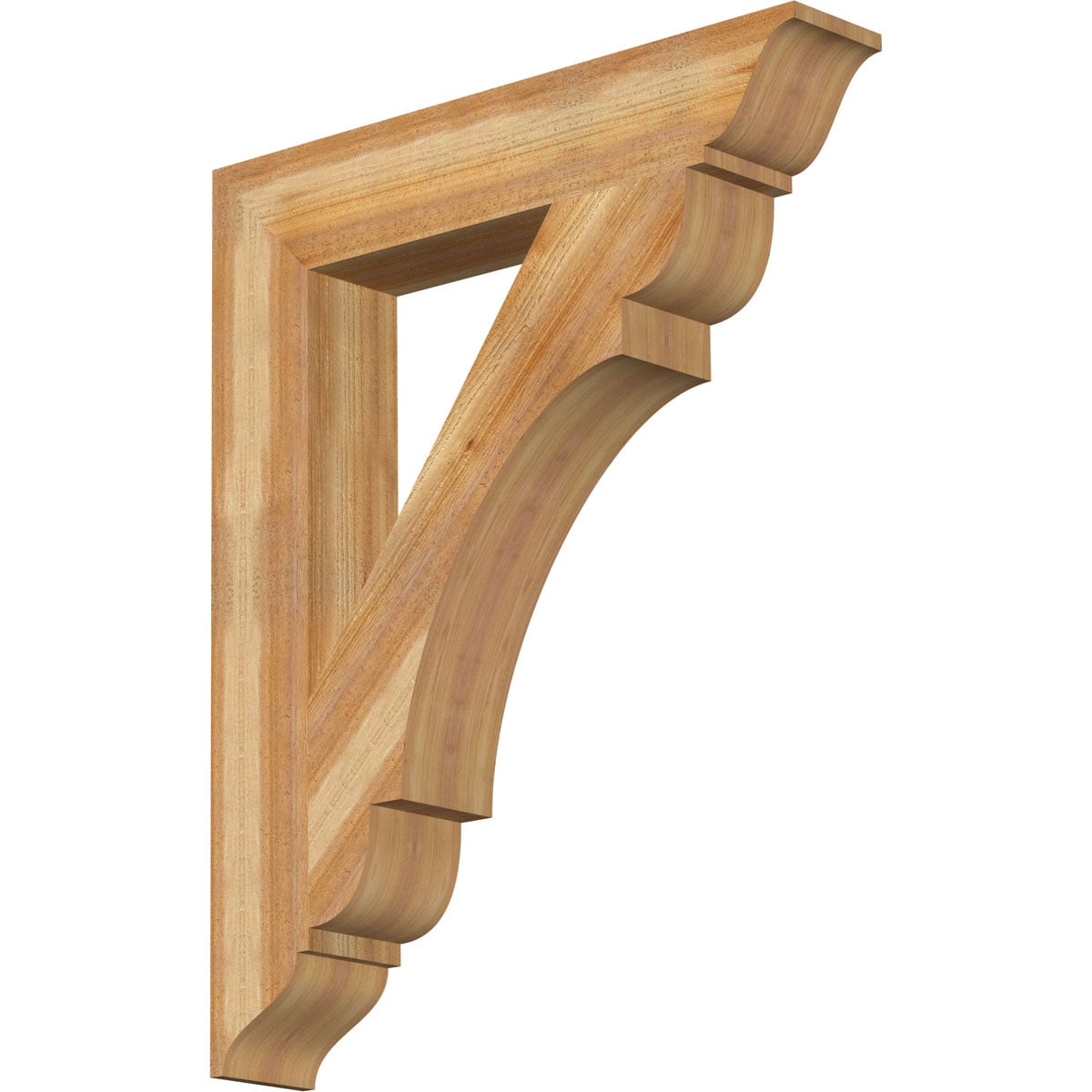 Ekena Millwork BKT06X34X42OLY01RWR Olympic traditional rough sawn 6-in x 34-in x 42-in Western red cedar Brown Wood Standard bracket