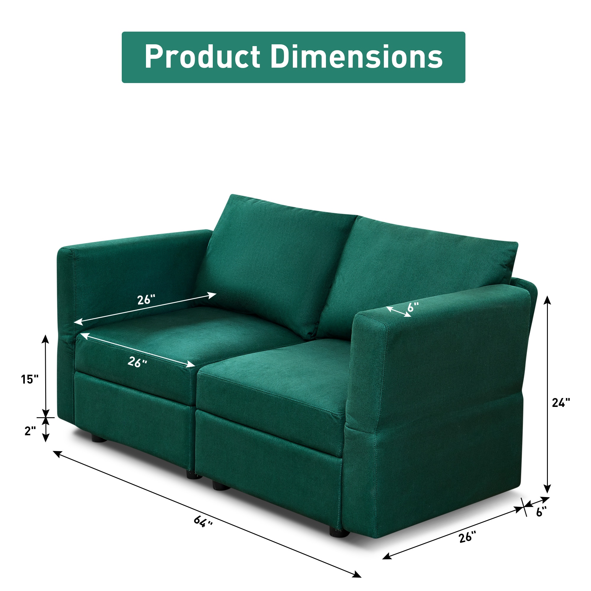 Ainfox WURX20GN Sofas-Loveseats - View #2