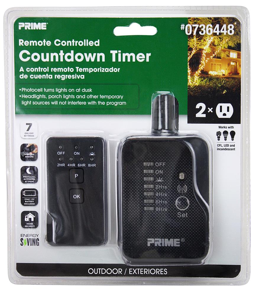 PRIME 15-Amps 120-volt 2-Outlet Plug-in Countdown Lighting Timer